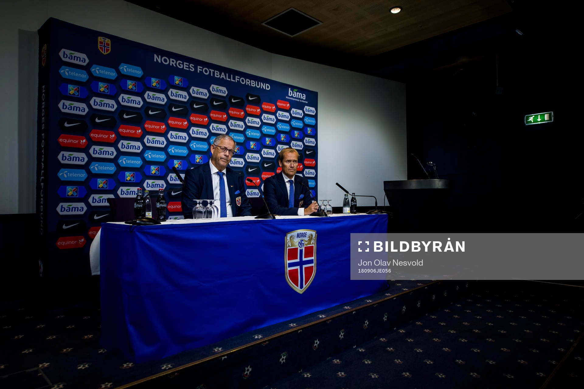 Lars Lagerbäck, head coach of Norway, and Svein Graff,