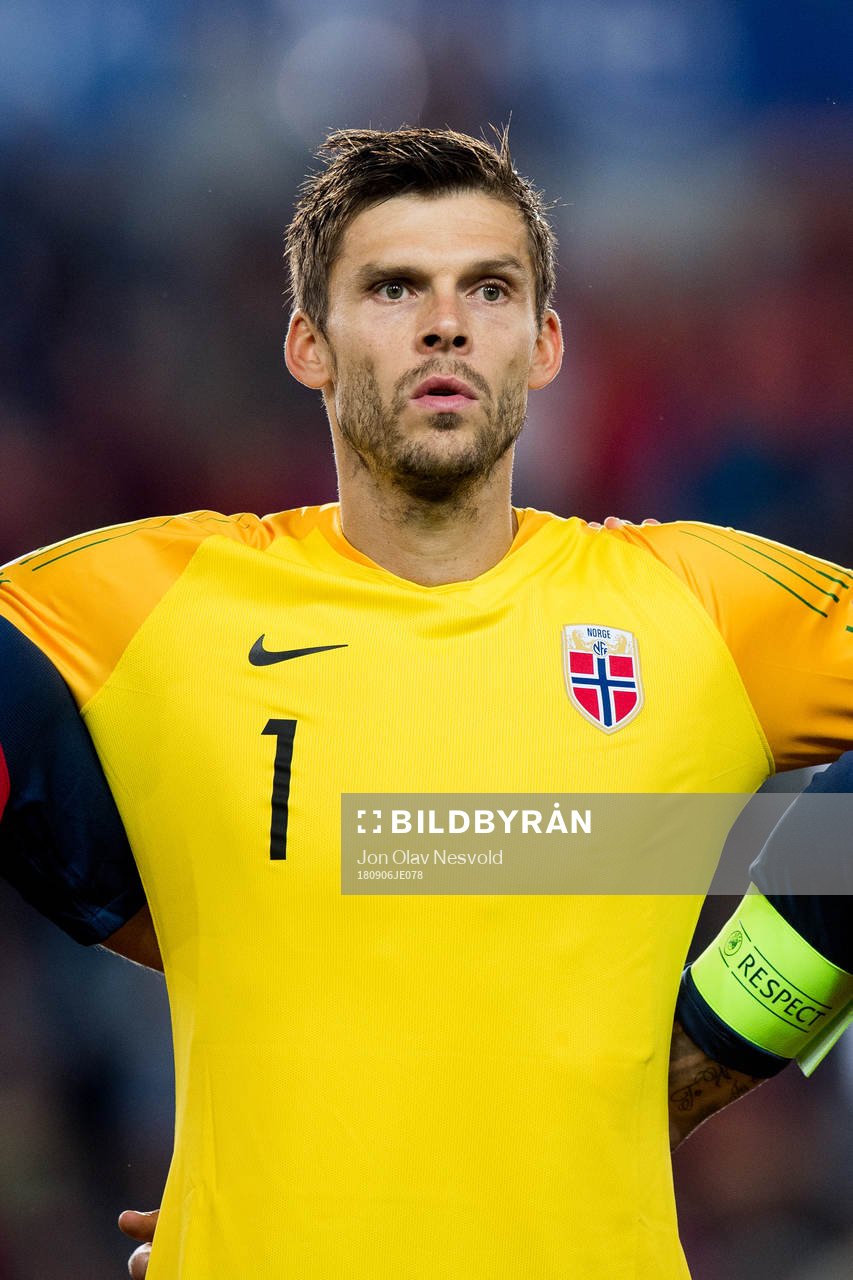 Goalkeeper Rune Almenning Jarstein of Norway