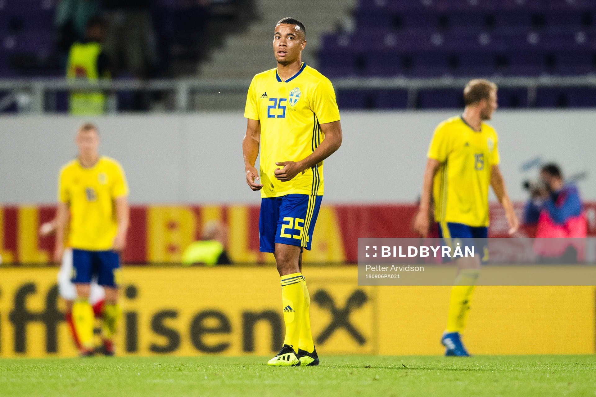 Robin Quaison of Sweden looks dejected
