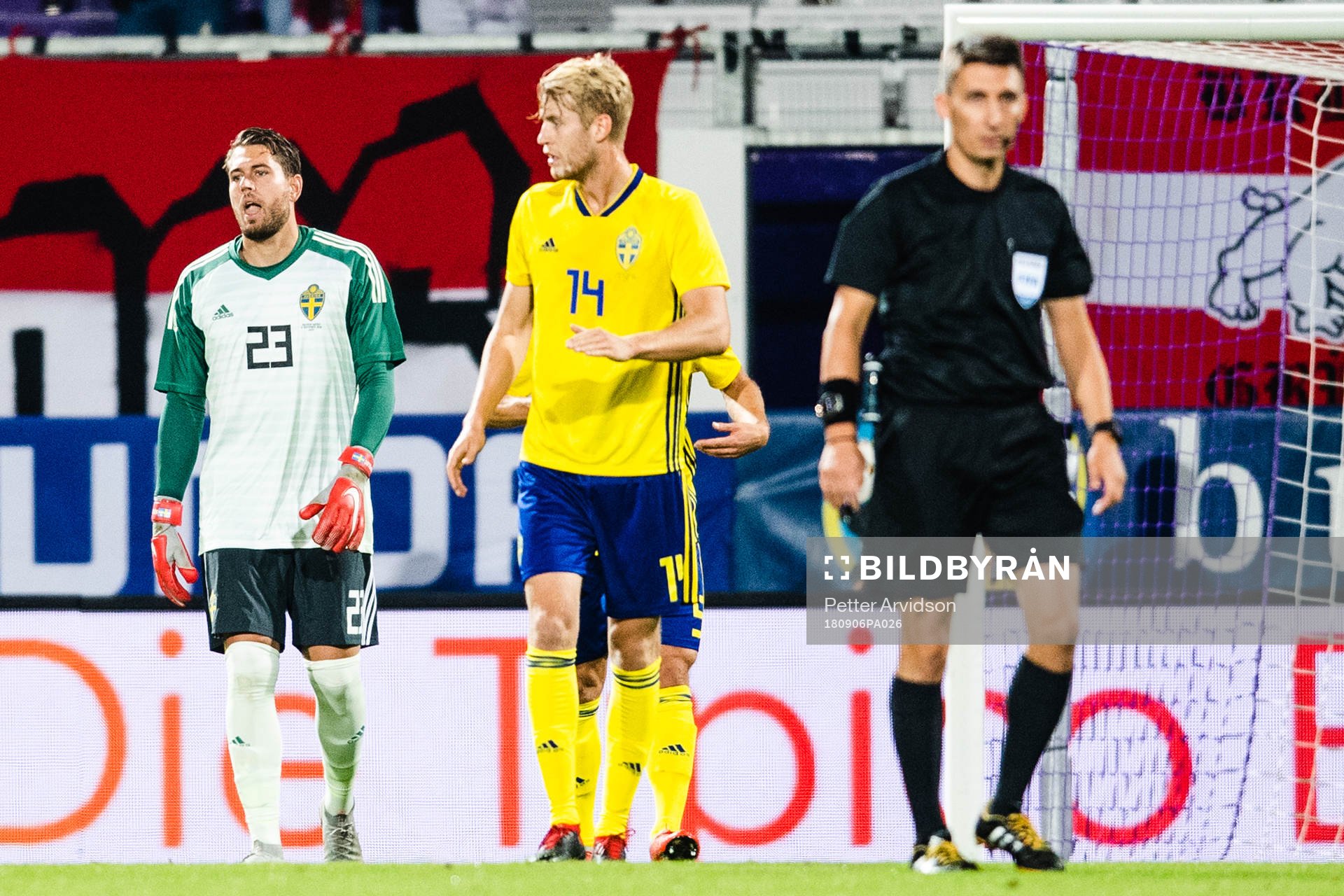 Goalkeeper Kristoffer Nordfeldt of Sweden looks dejected
