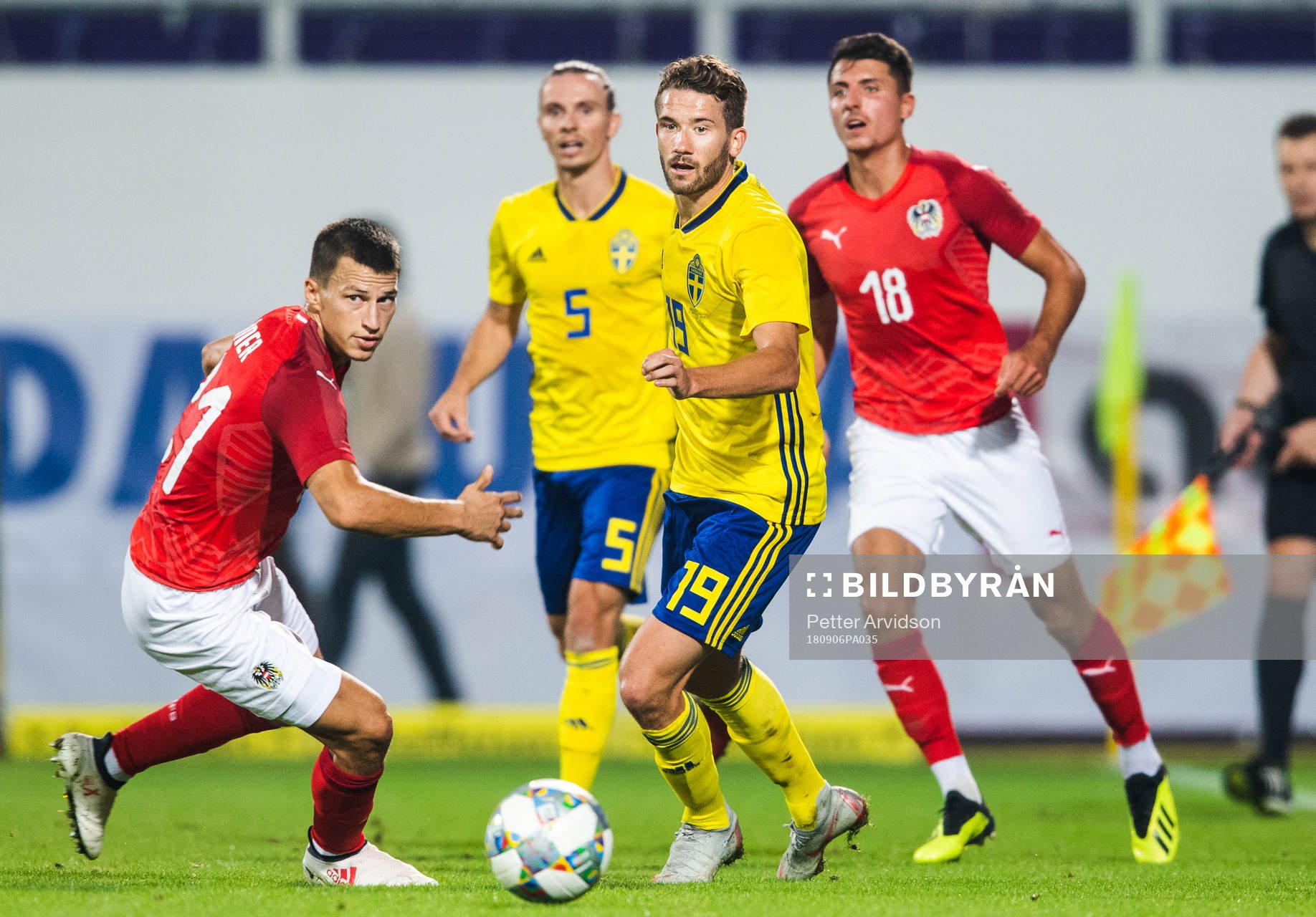 Stefan Lainer of Austria and Marcus Rohdén of Sweden