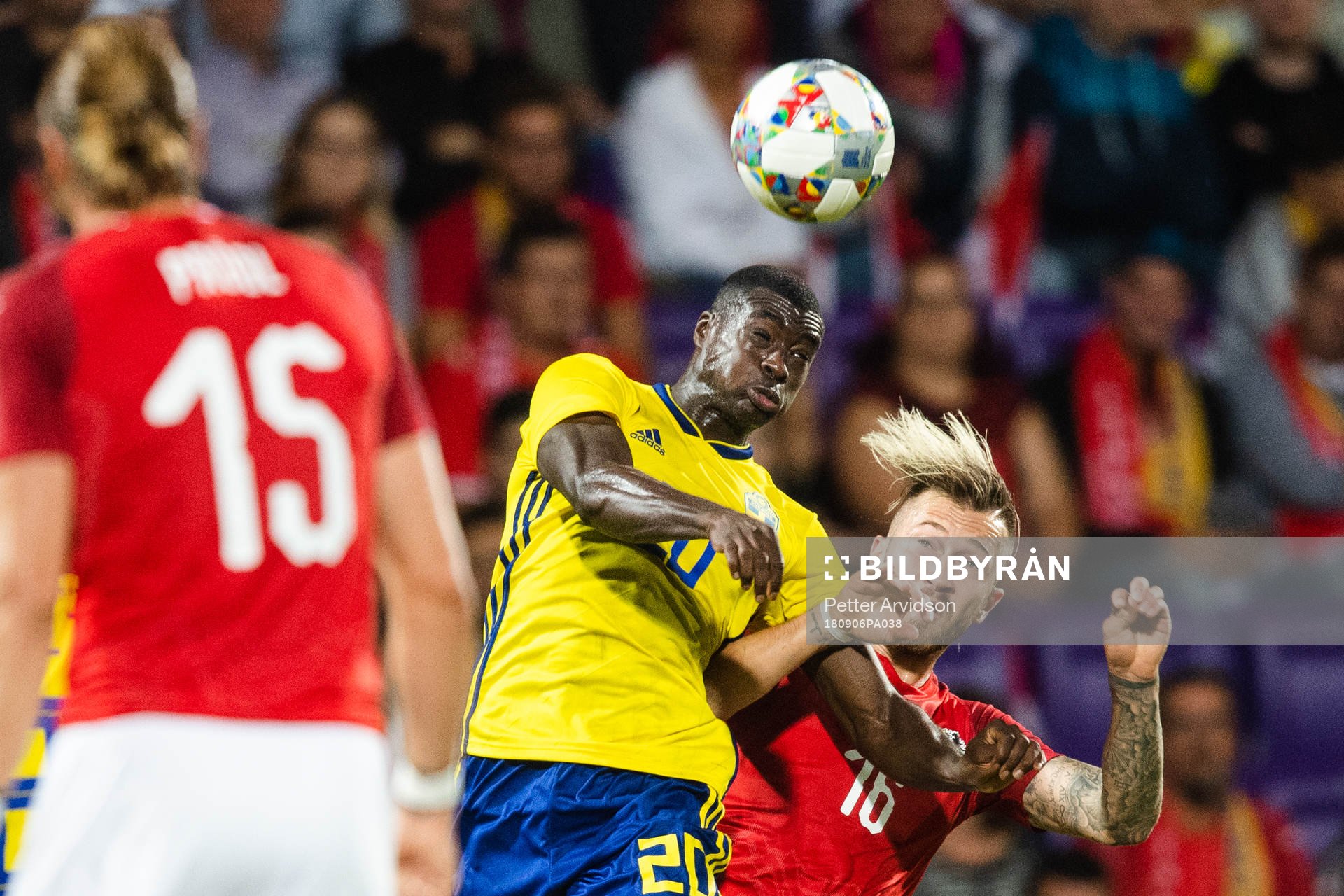Ken Sema  of Sweden and Peter Zulj of Austria competes for