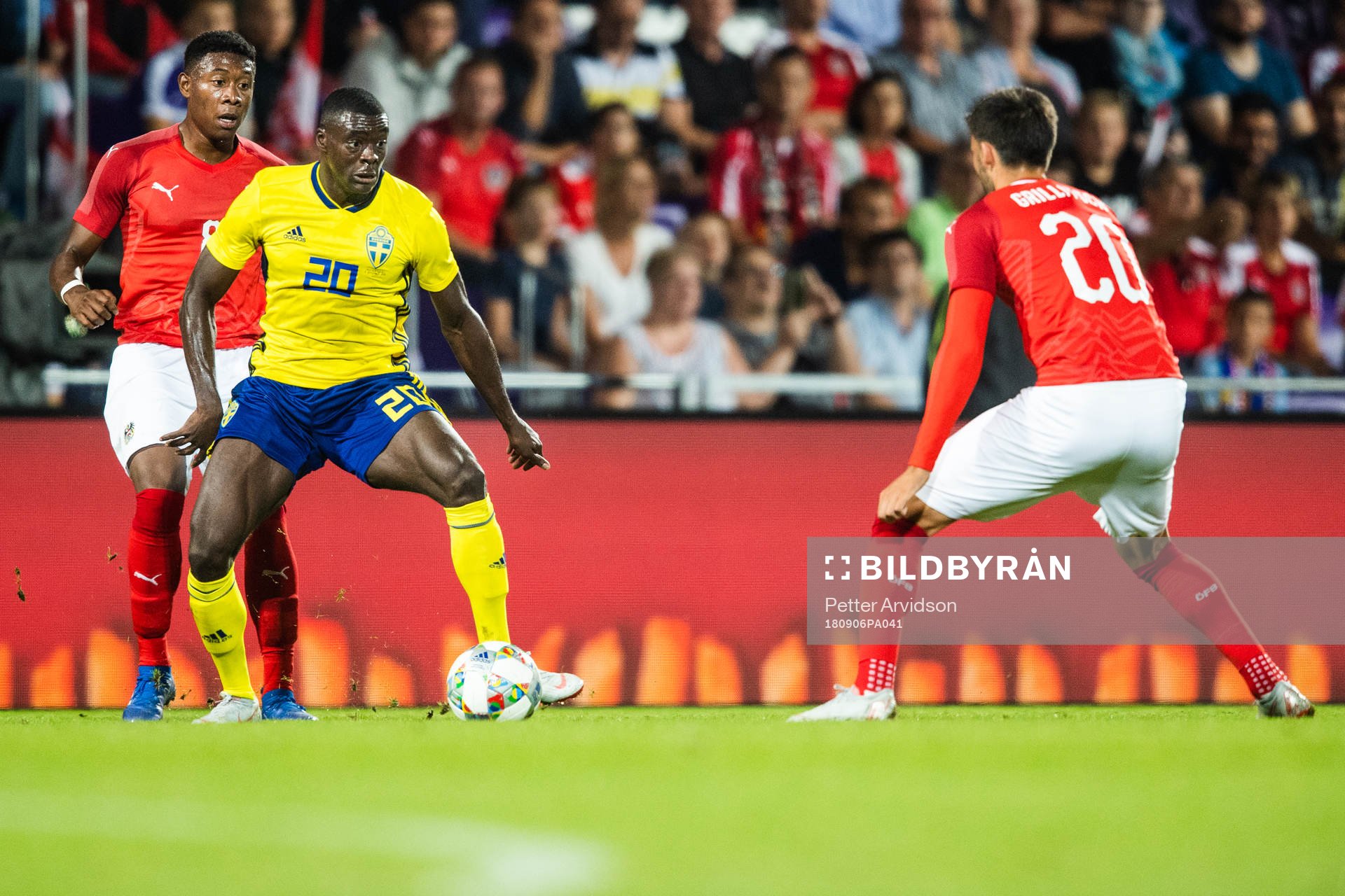 Ken Sema of Sweden and David Alaba of Austria