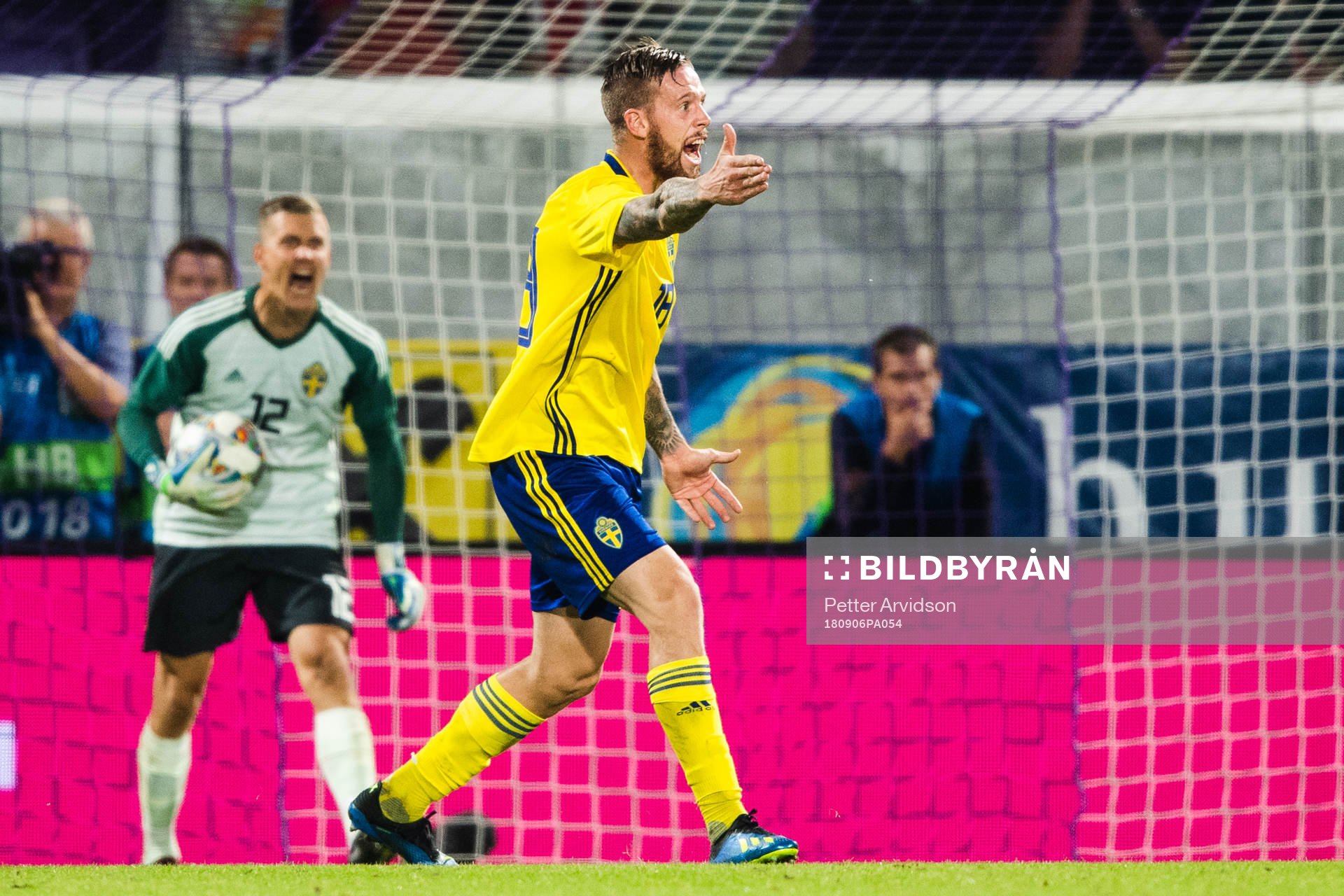 Pontus Jansson of Sweden reacts