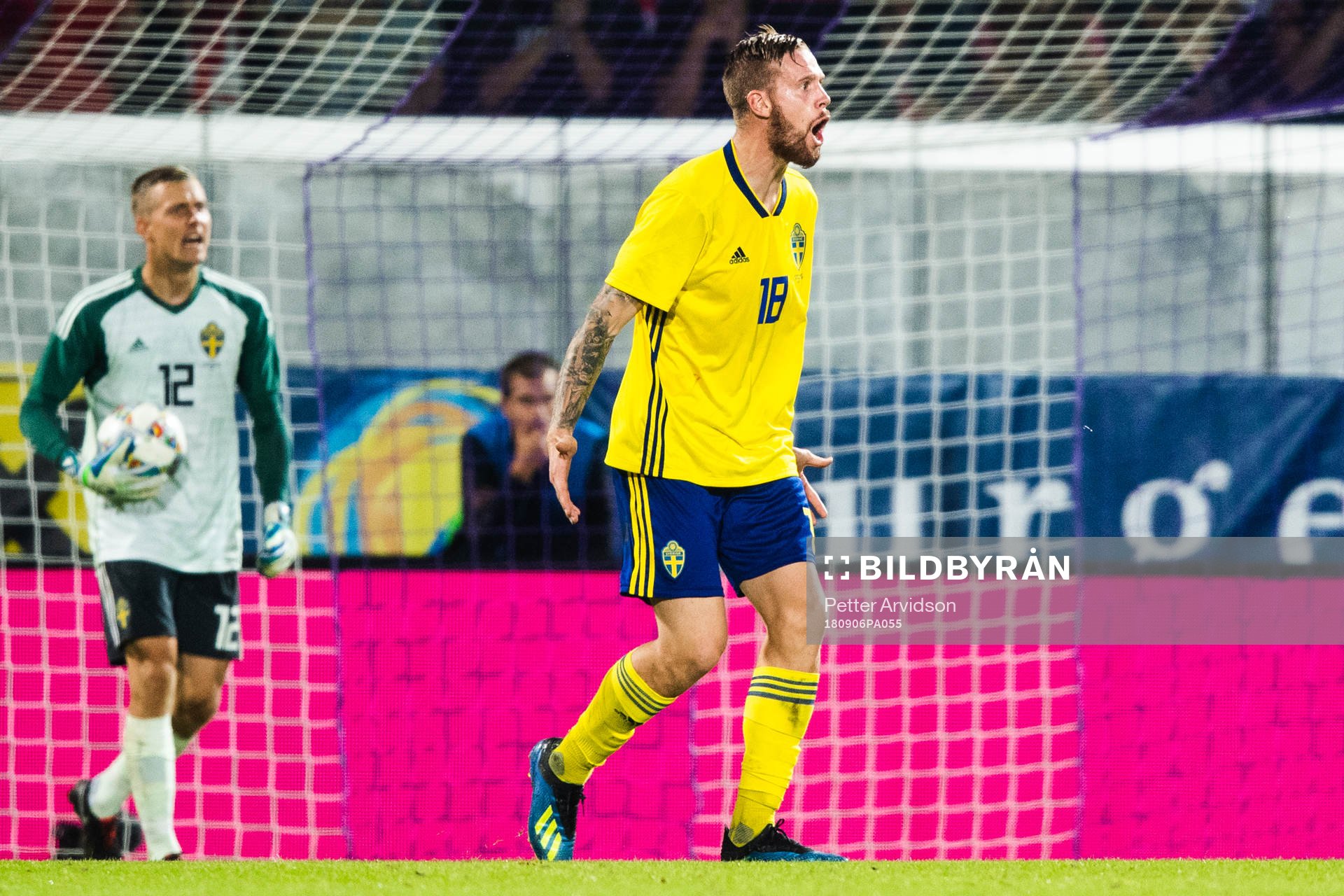 Pontus Jansson of Sweden reacts
