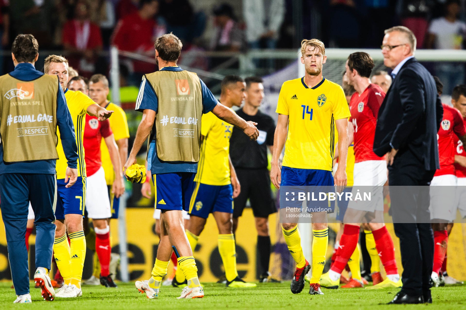 Filip Helander of Sweden looks dejected