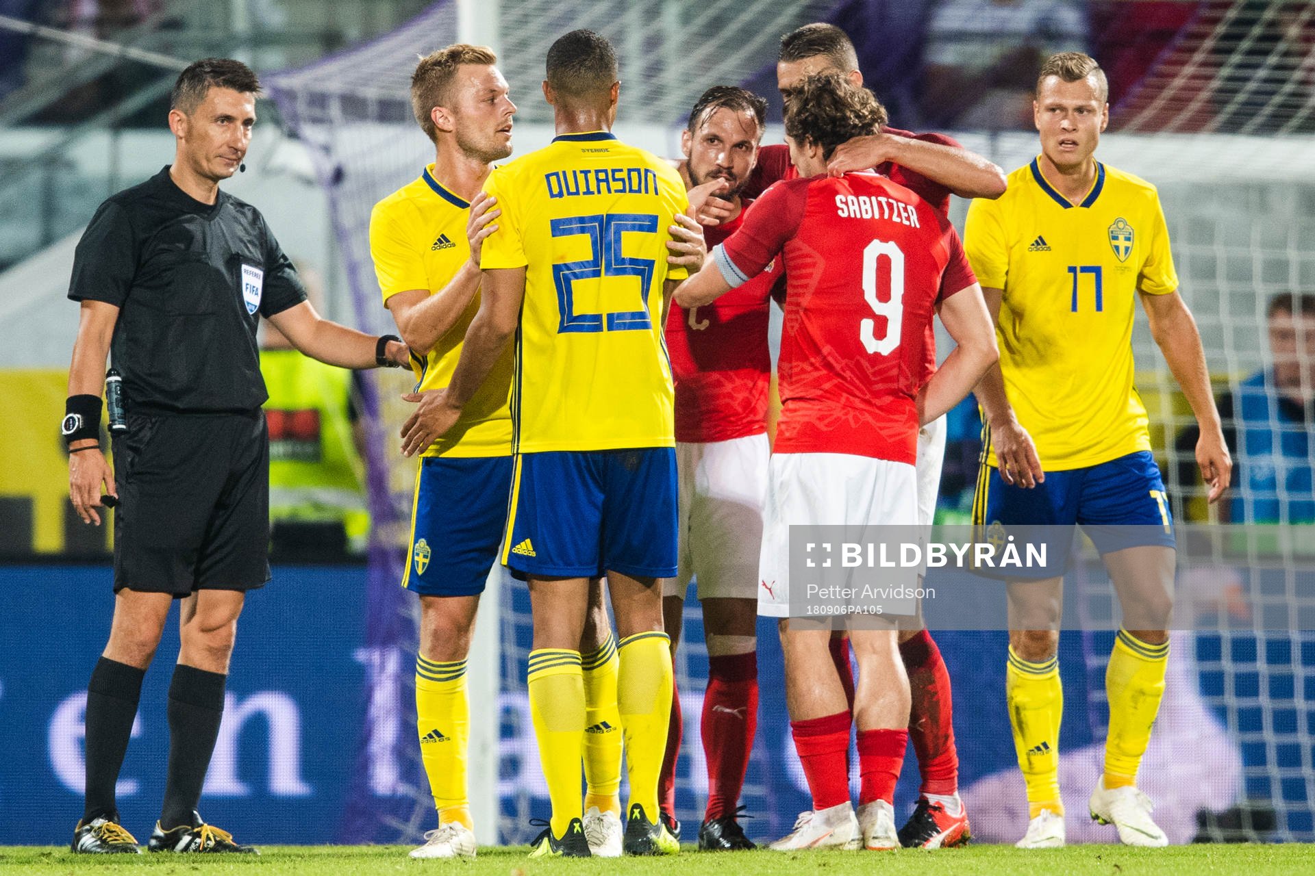 Sebastian Larsson and Robin Quaison of Sweden looks dejected