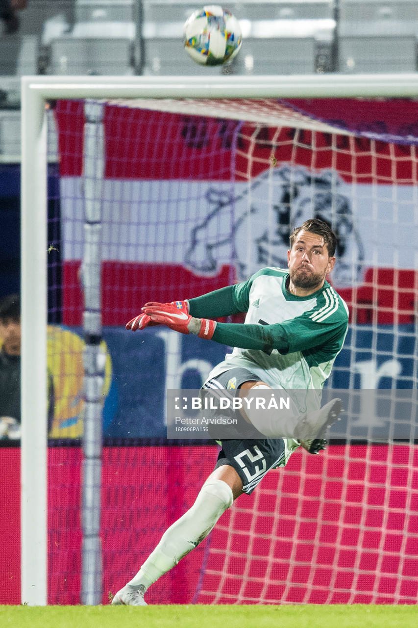 Goalkeeper Kristoffer Nordfeldt of Sweden