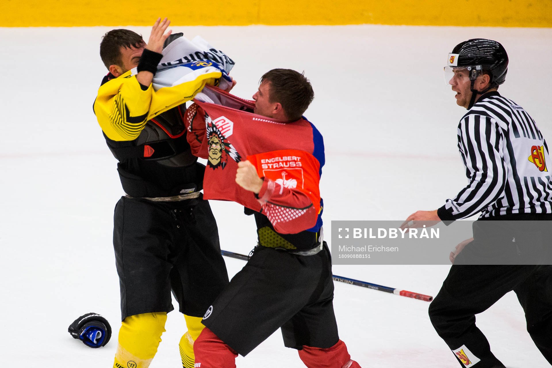 Chay Genoway of Frölunda and Peter Schneider of Vienna in