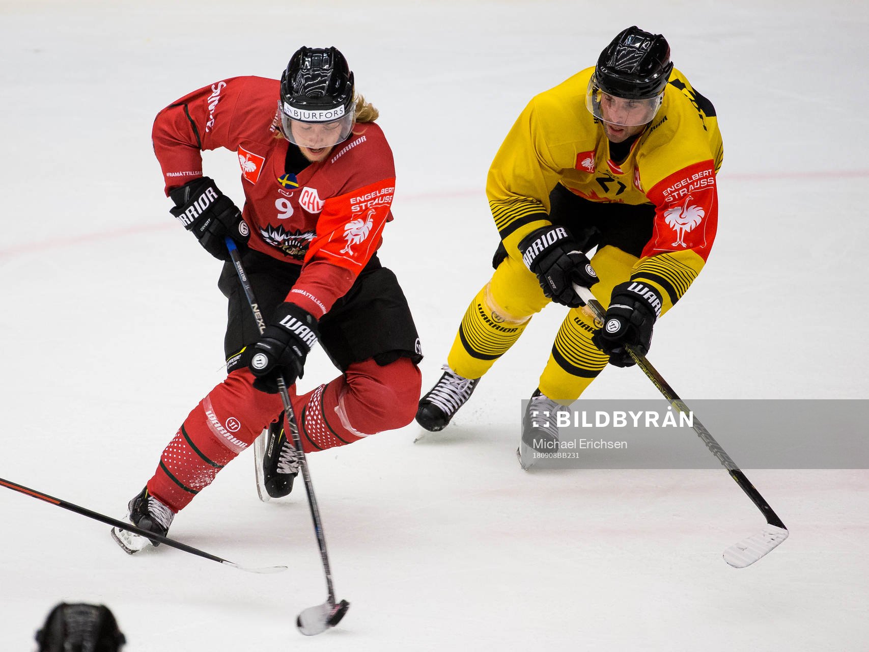 Tim Söderlund of Frölunda and Riley Holzapfel of Vienna