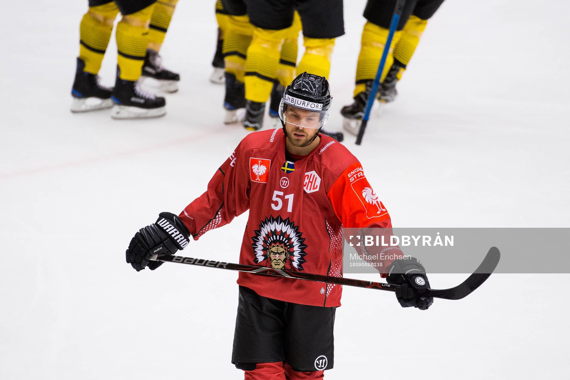 Mats Rosseli Olsen of Frölunda looks dejected as players