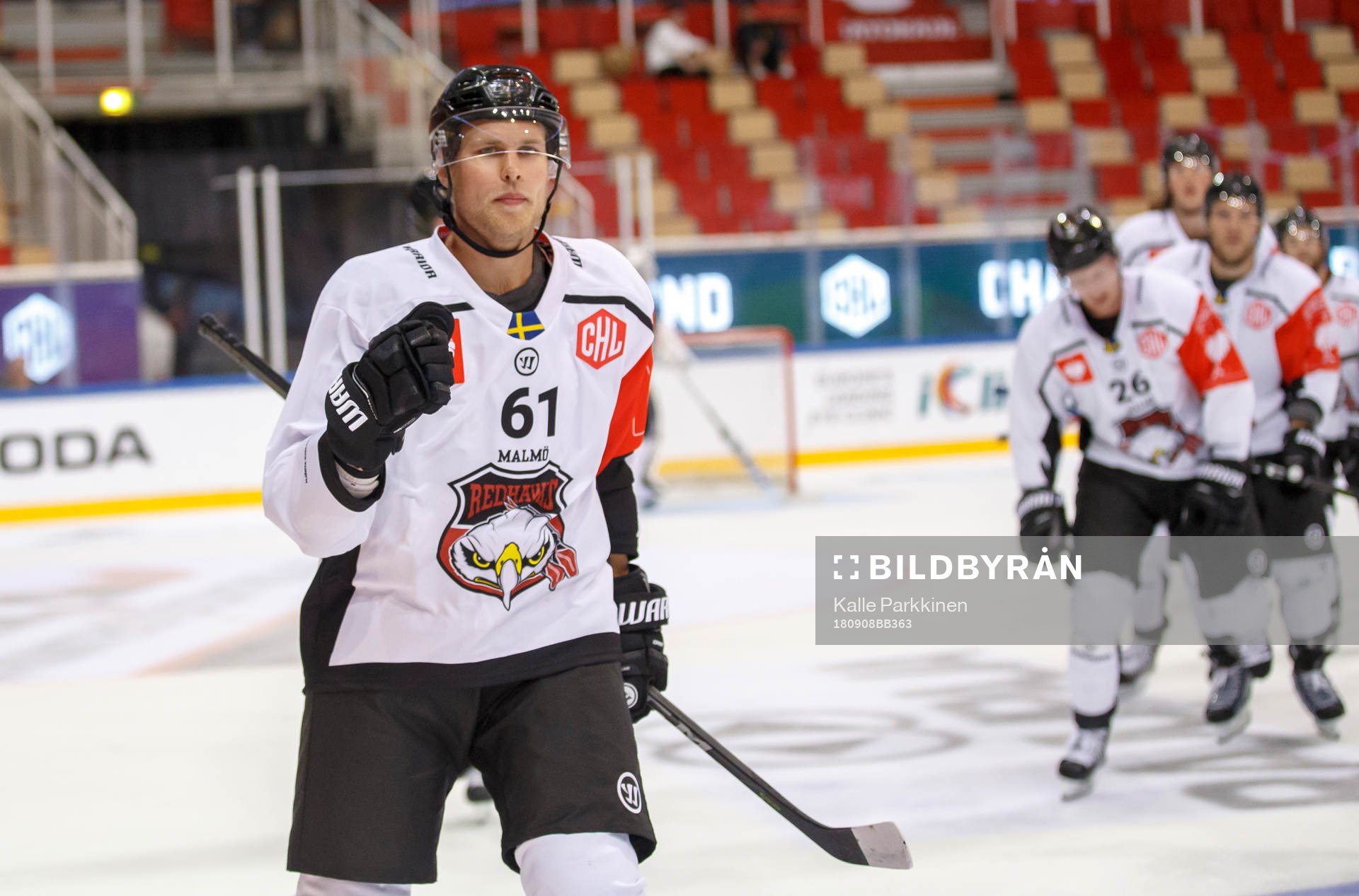 during their Ice Hockey CHL TPS - Malmö Redhawks match at