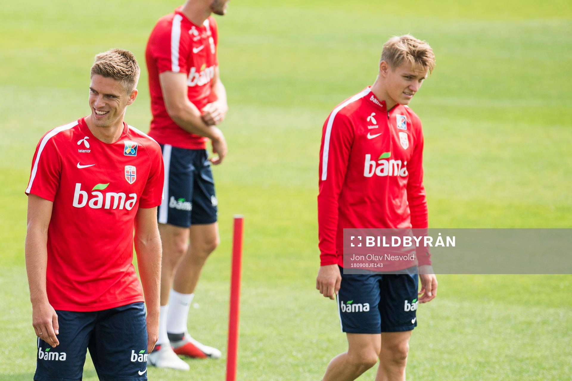 Markus Henriksen and Martin Ødegaard of Norway