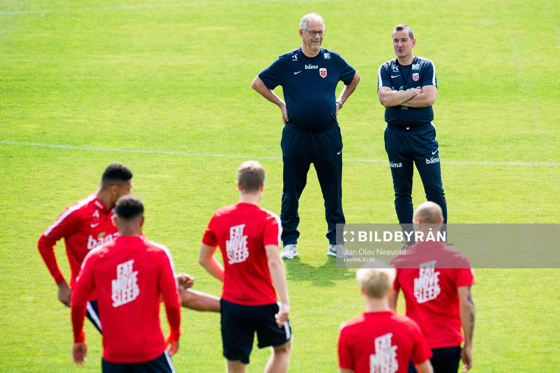 Lars Lagerbäck, head coach of Norway, and Per Joar Hansen,