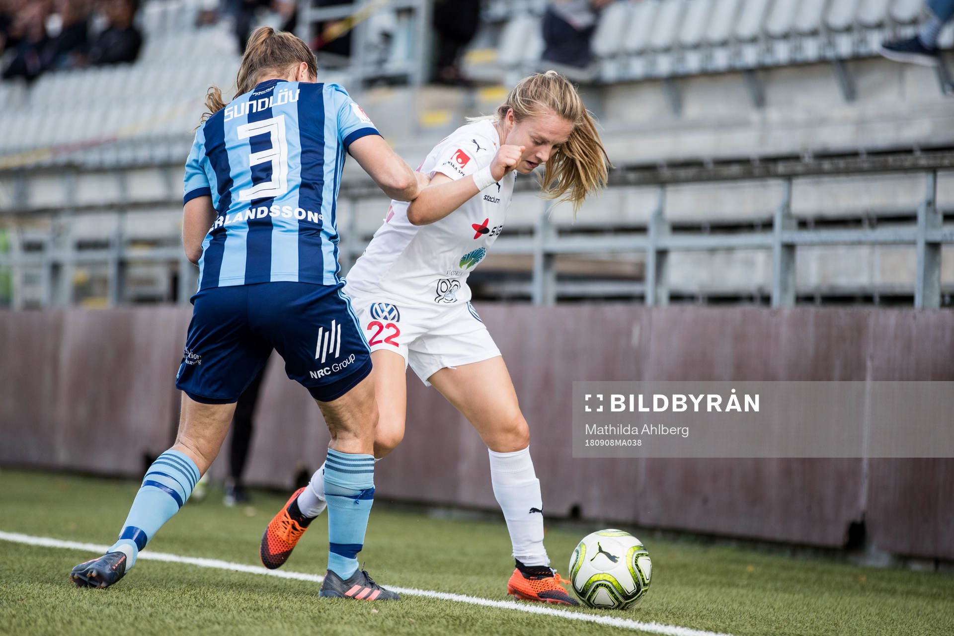 Djurgårdens Kim Sundlöv och Rosengårds Fiona Brown
