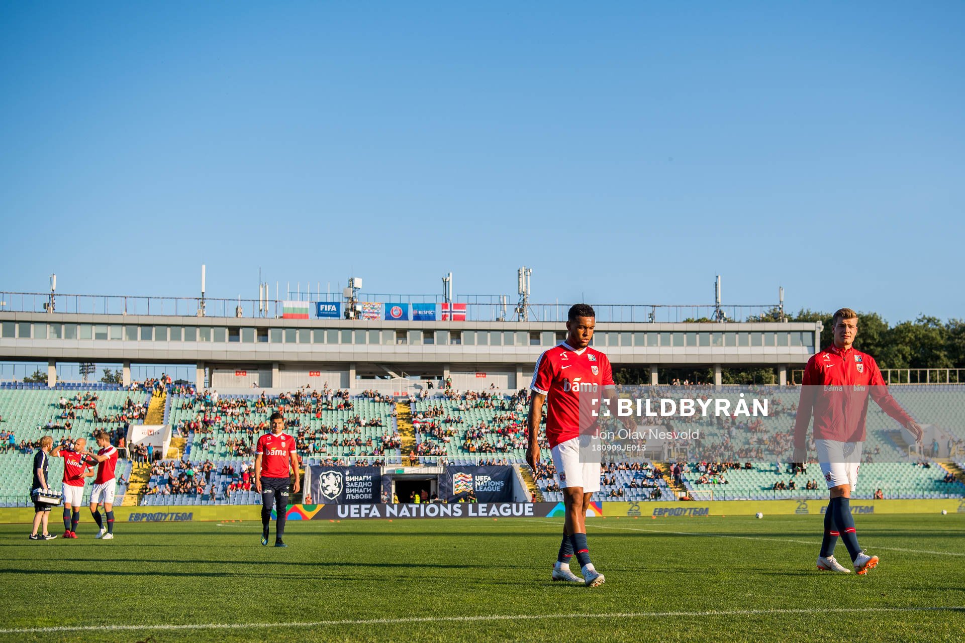 Joshua King and Alexander Sørloth of Norway