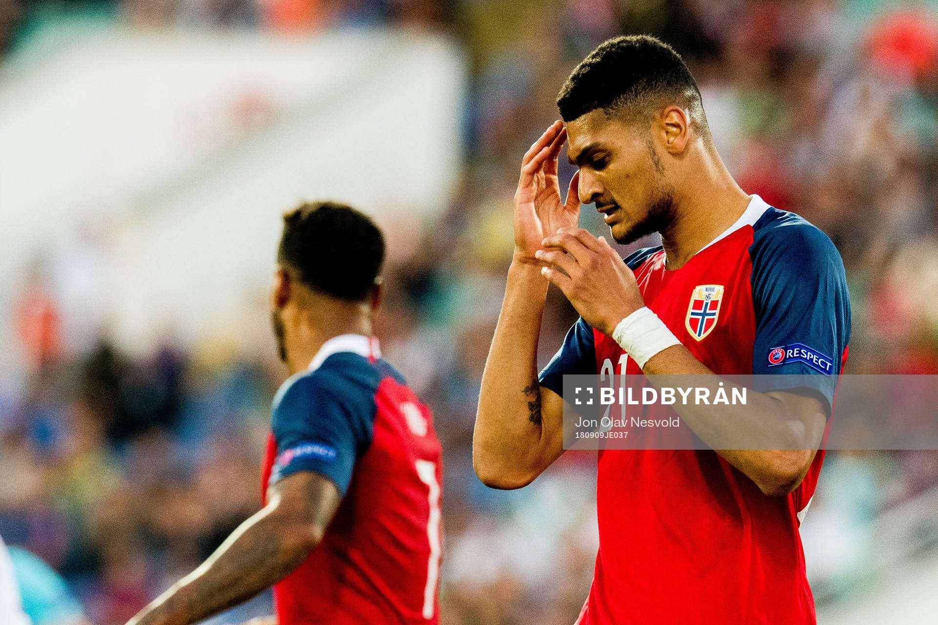 Bjørn Maars Johnsen of Norway reacts