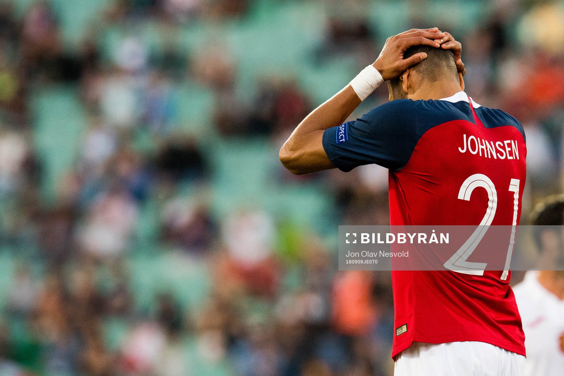 Bjørn Maars Johnsen of Norway reacts