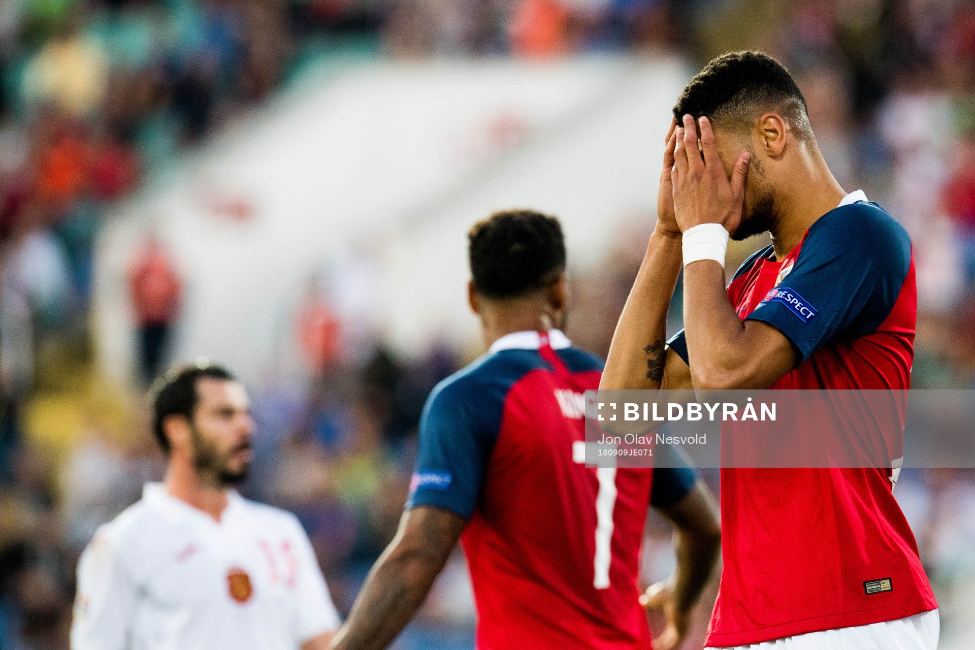 Bjørn Maars Johnsen of Norway reacts