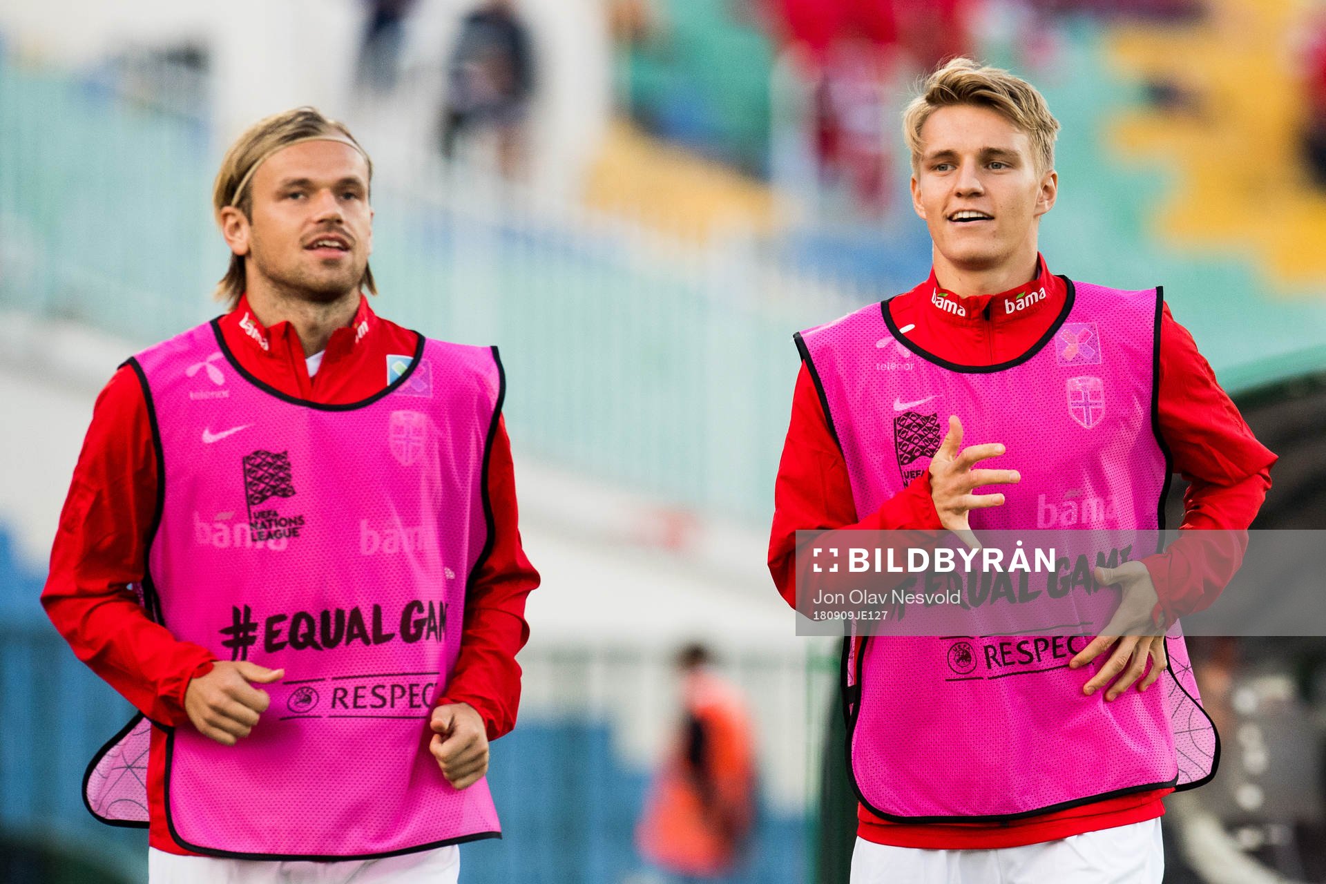 Iver Fossum and Martin Ødegaard of Norway