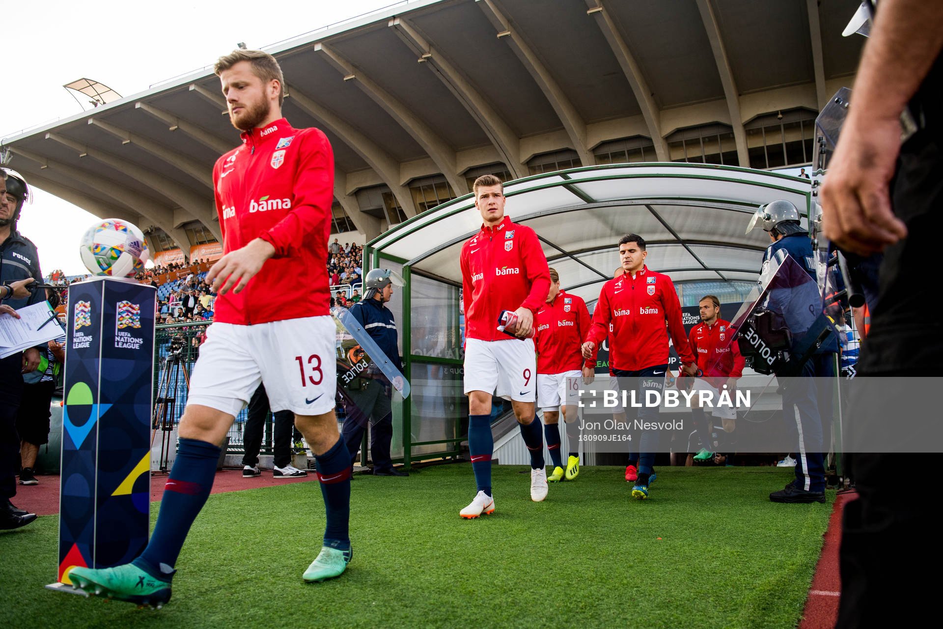 Fredrik Midtsjø and Alexander Sørloth of Norway