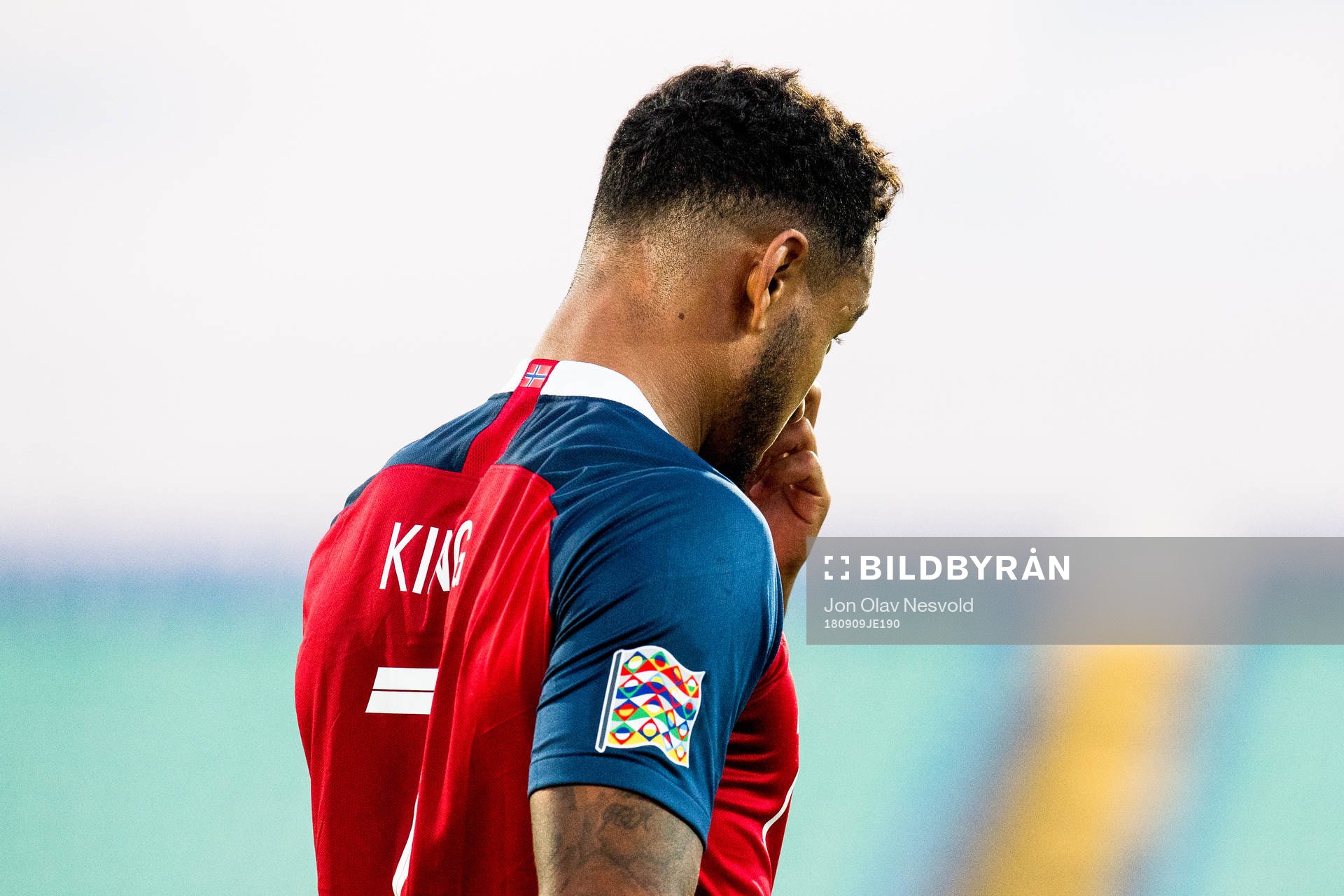 Joshua King of Norway looks dejected