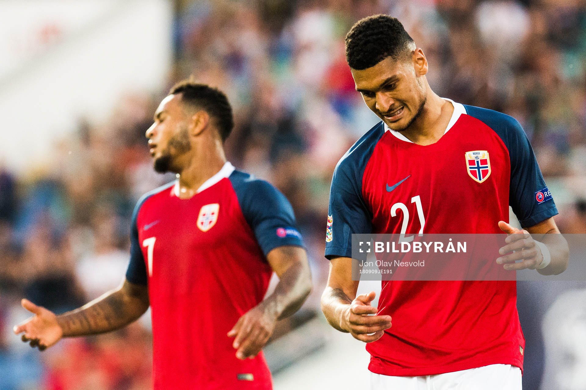 Bjørn Maars Johnsen of Norway reacts