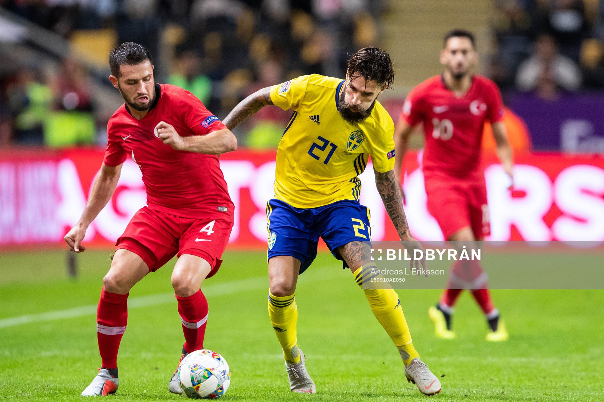 Ömer Bayram of Turkey and Jimmy Durmaz of Sweden