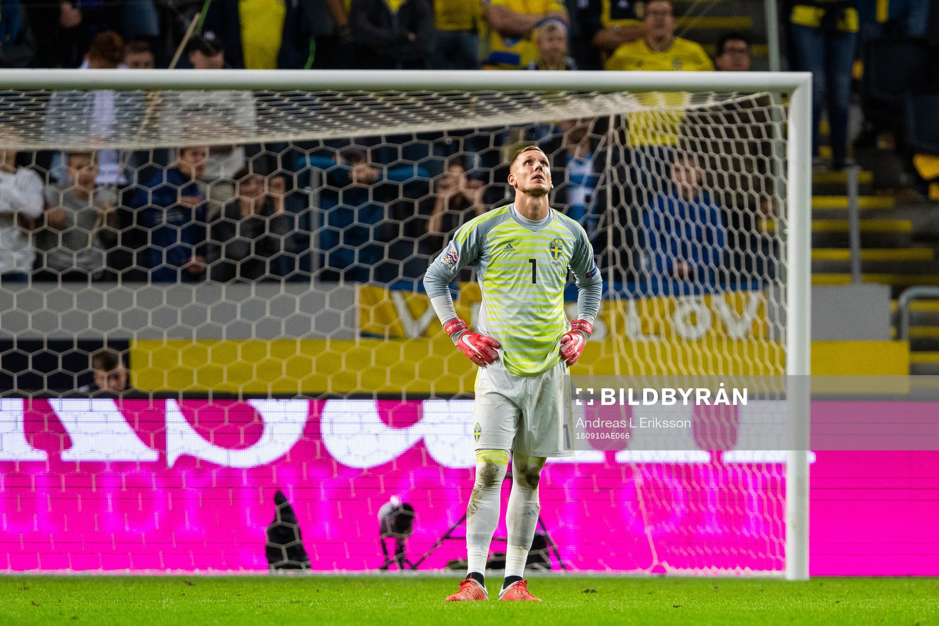 Goalkeeper Robin Olsen of Sweden looks dejected