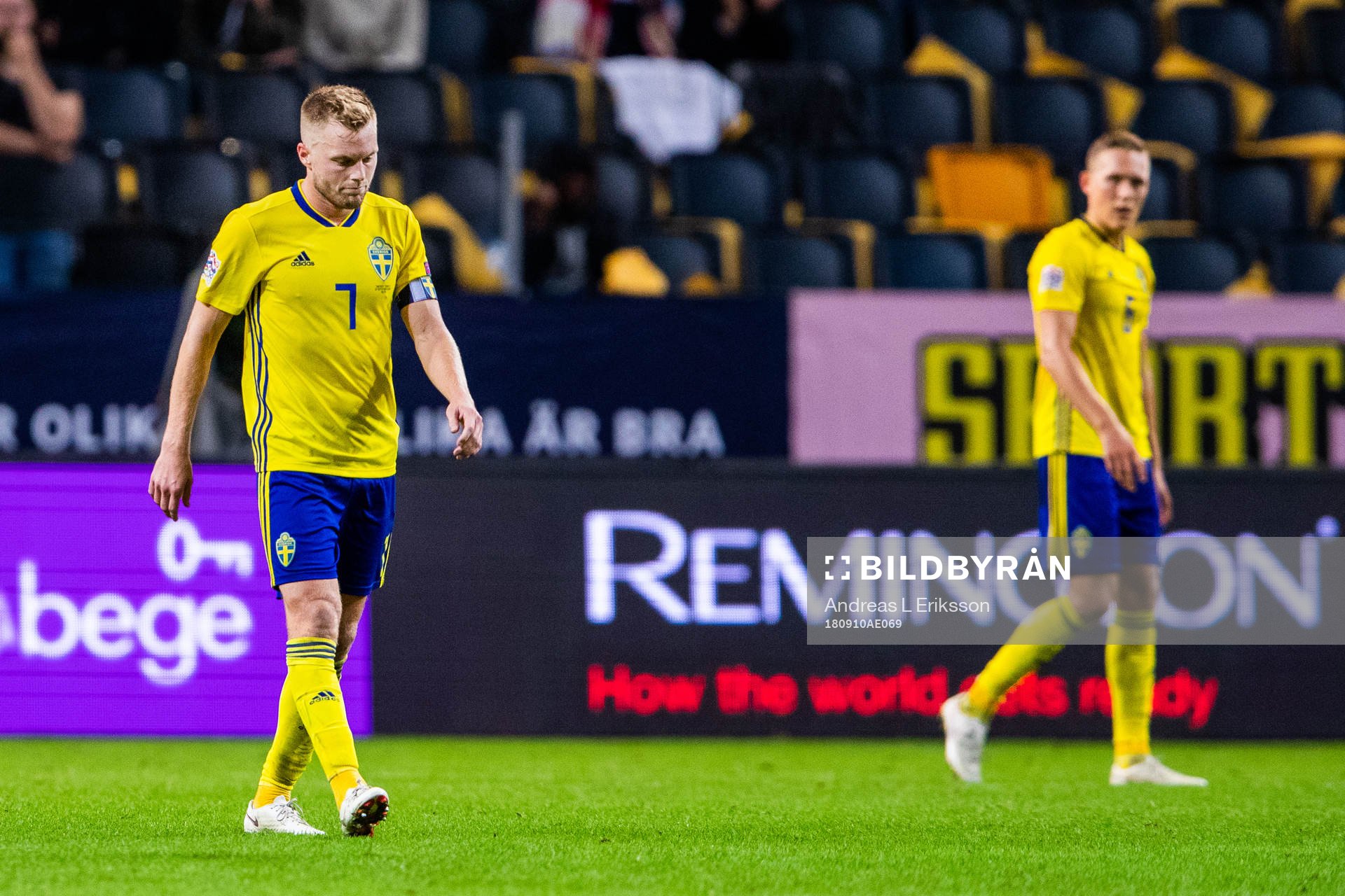 Sebastian Larsson of Sweden looks dejected
