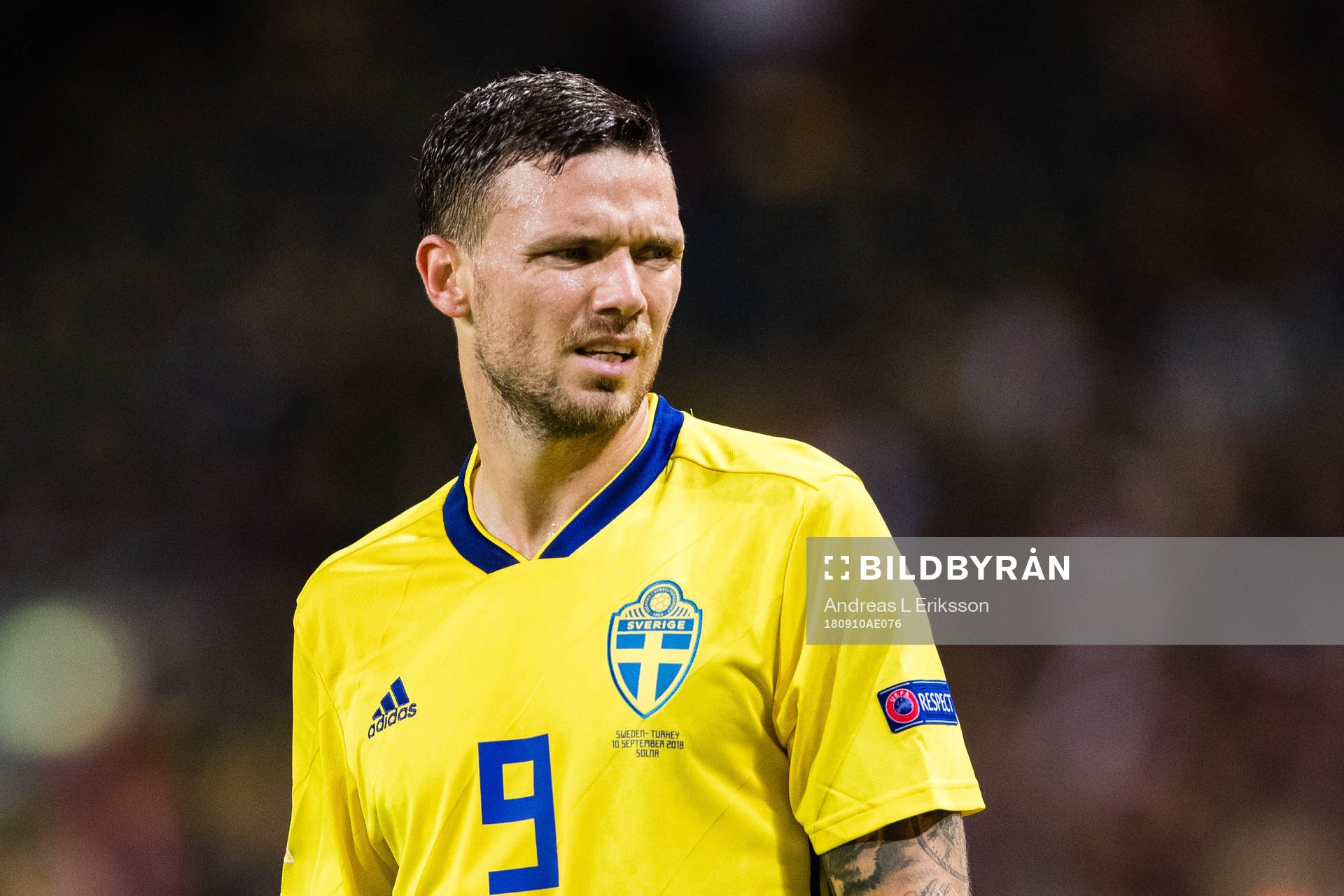 Marcus Berg of Sweden looks dejected