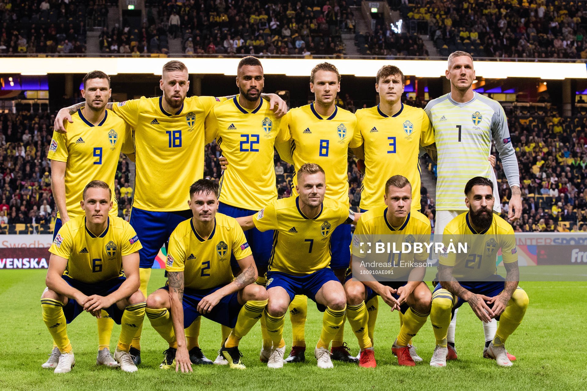 Top row from the left, Marcus Berg, Pontus Jansson, Isaac