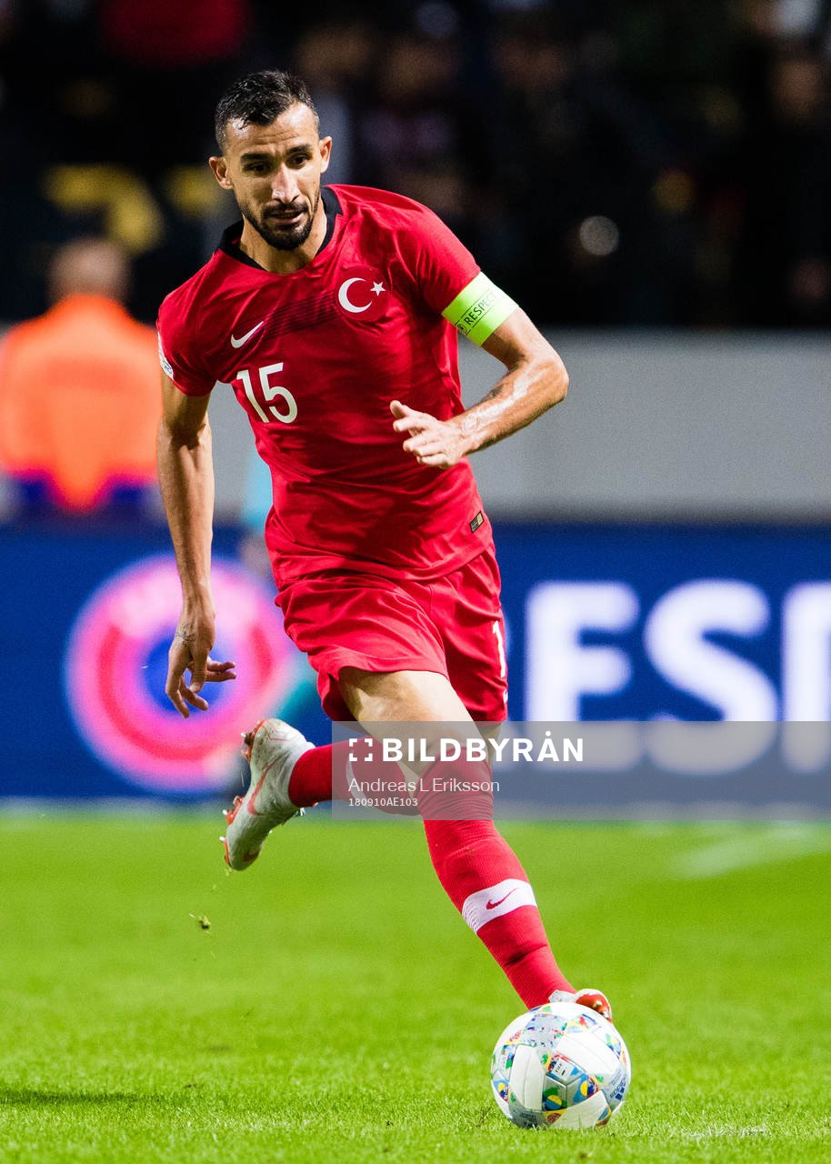 Mehmet Topal of Turkey during the Nations League match between Sweden and Turkey on september 10, 2018 in Stockholm.