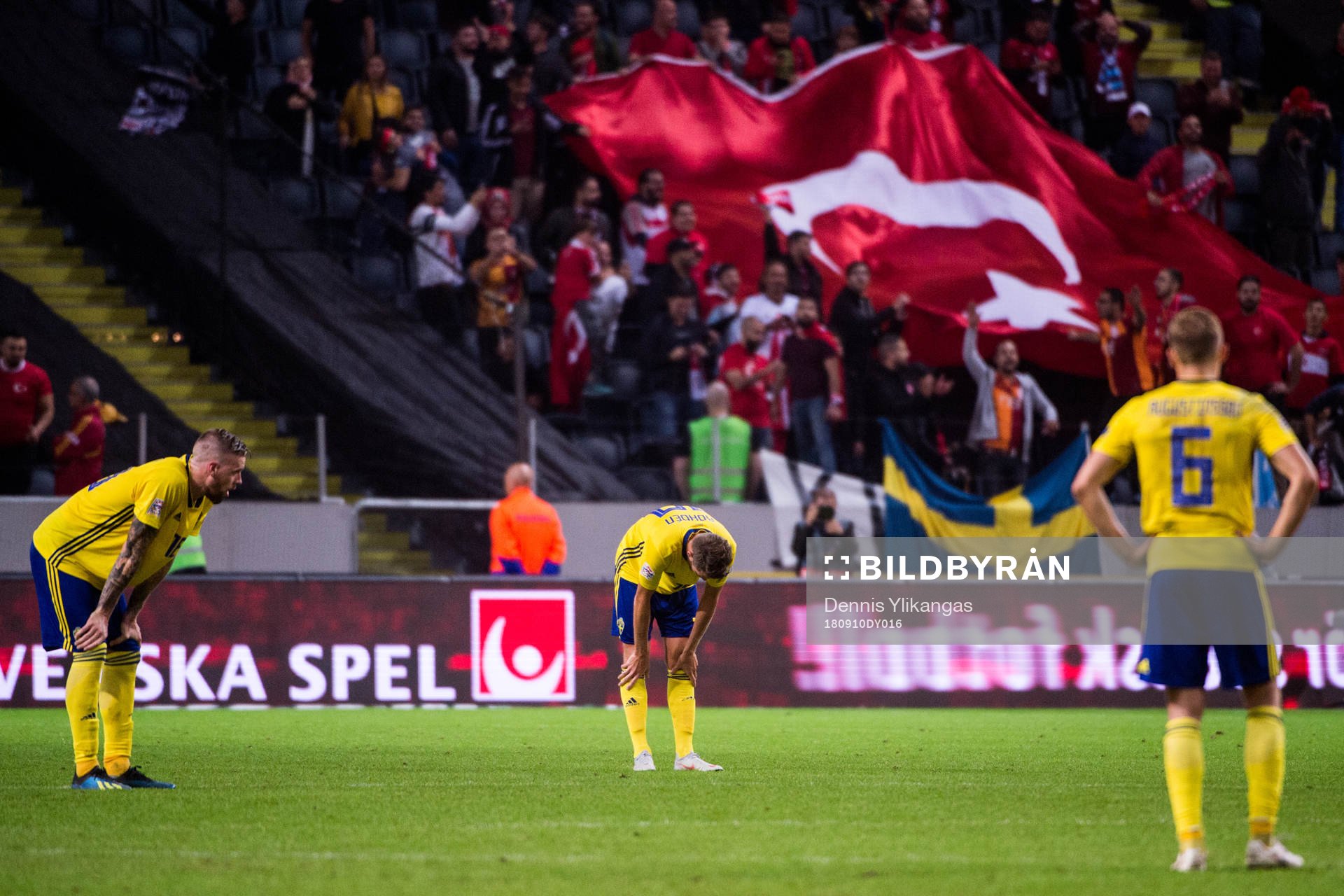 Pontus Jansson and Marcus Rohdén of Sweden looks dejected