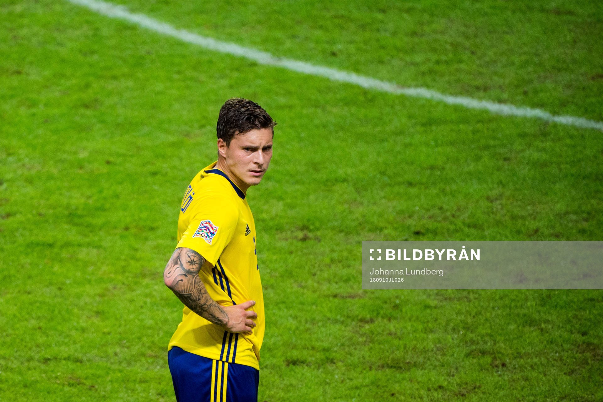 Victor Nilsson Lindelöf of Sweden looks dejected
