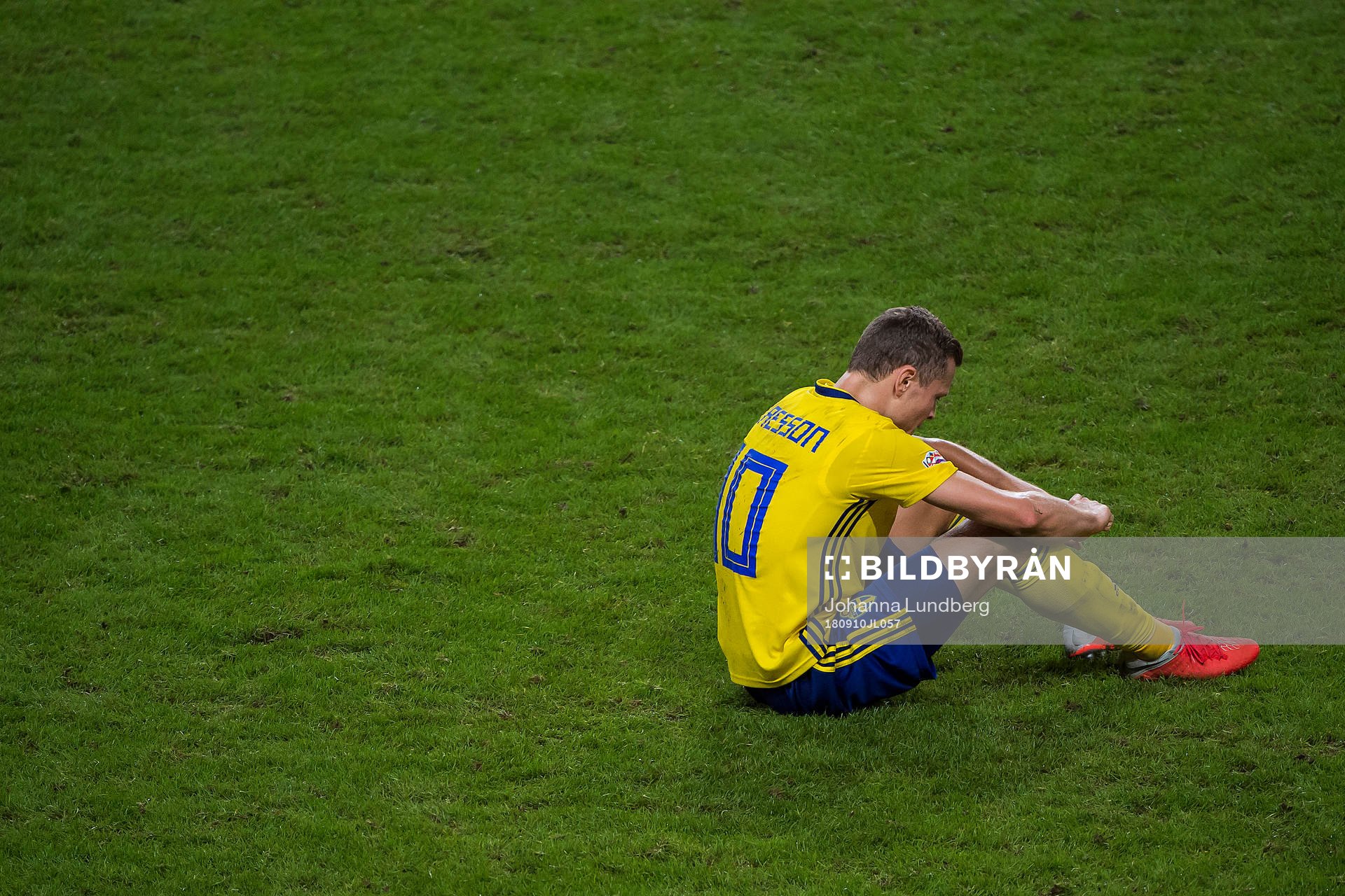 Viktor Claesson of Sweden looks dejected