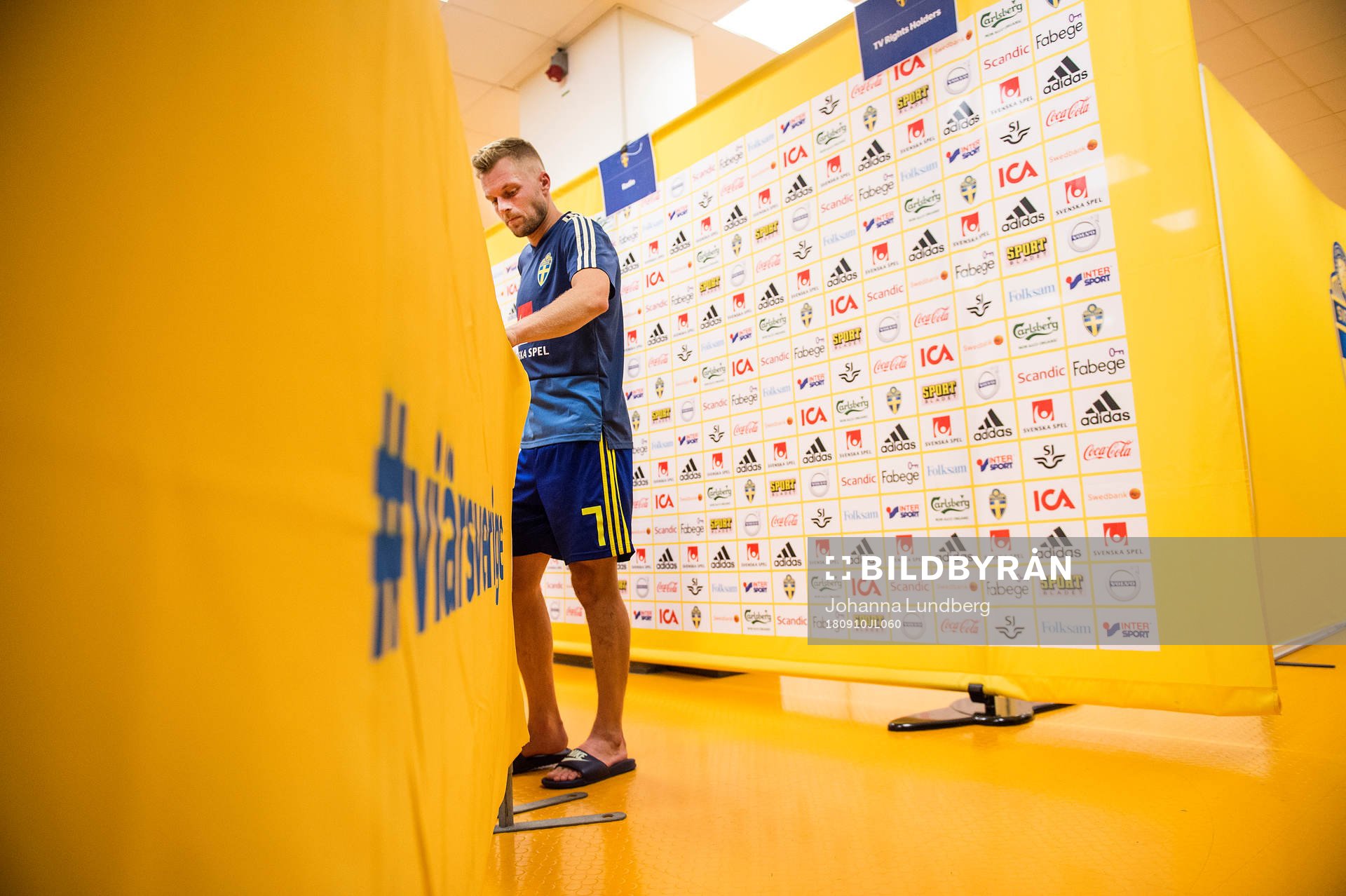 Sebastian Larsson of Sweden looks dejected