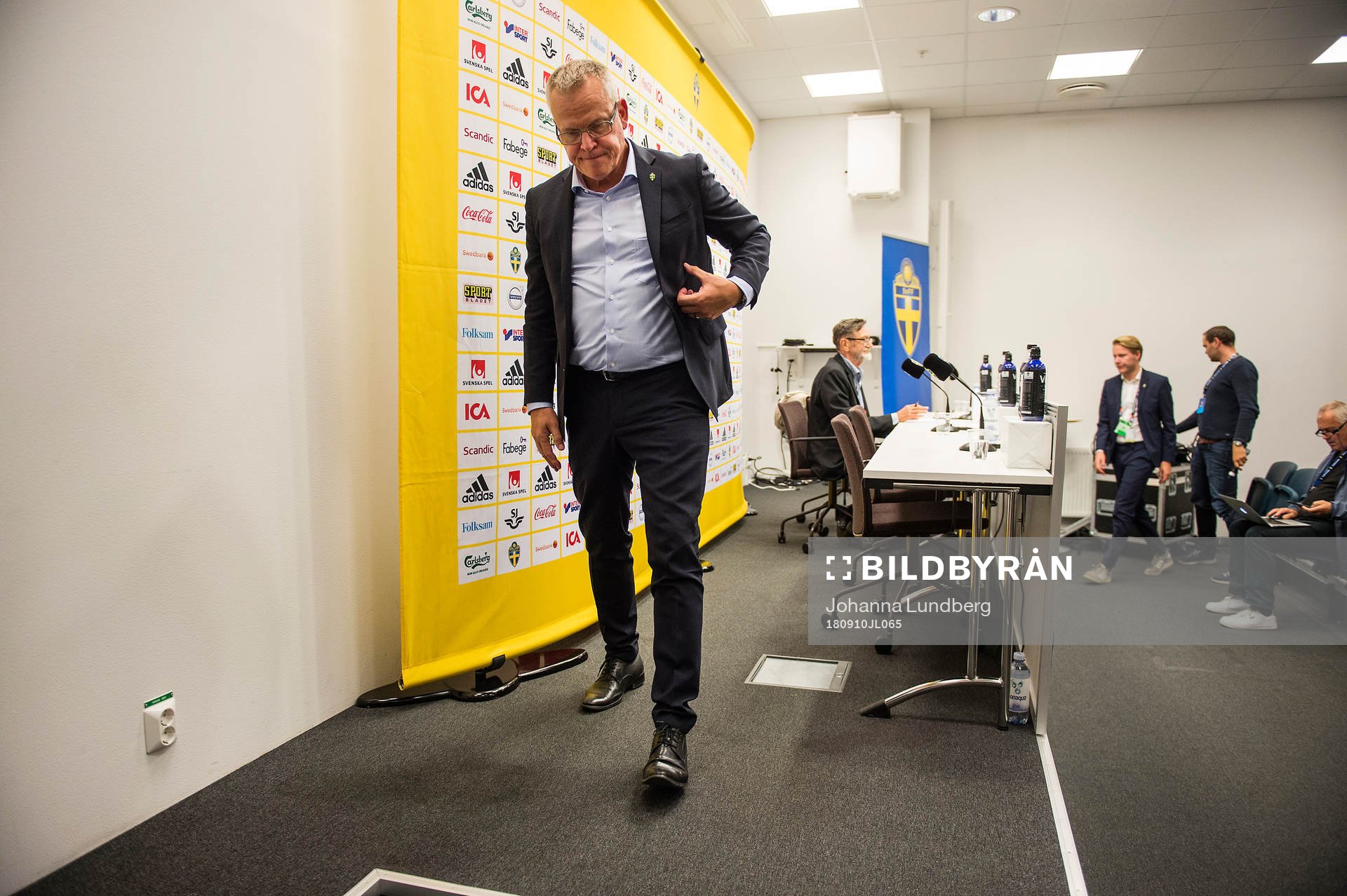 head coach Janne Andersson of Sweden attends a press