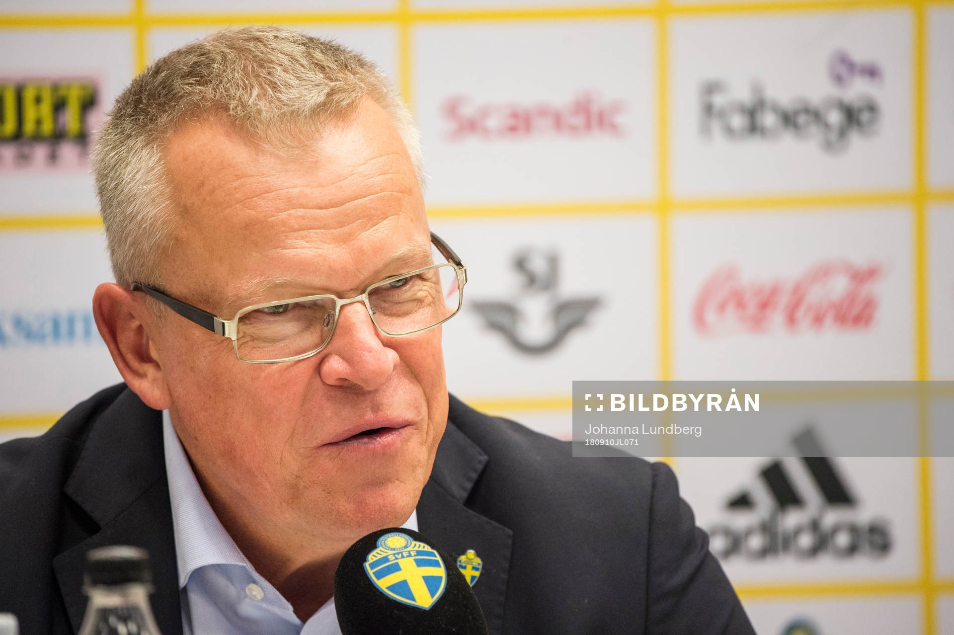 head coach Janne Andersson of Sweden attends a press