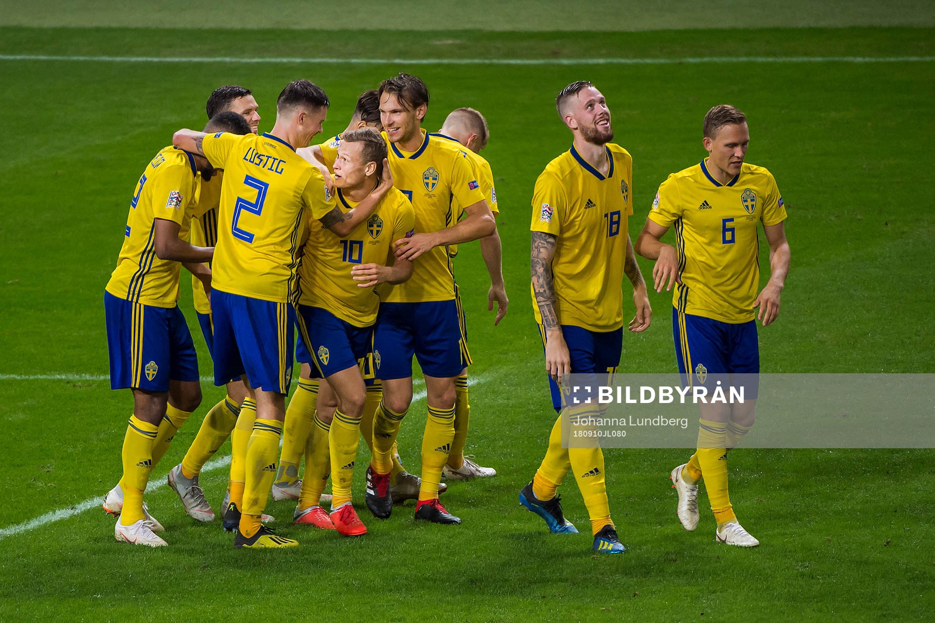 Mikael Lustig, Marcus Berg, Albin Ekdal, Pontus Jansson and