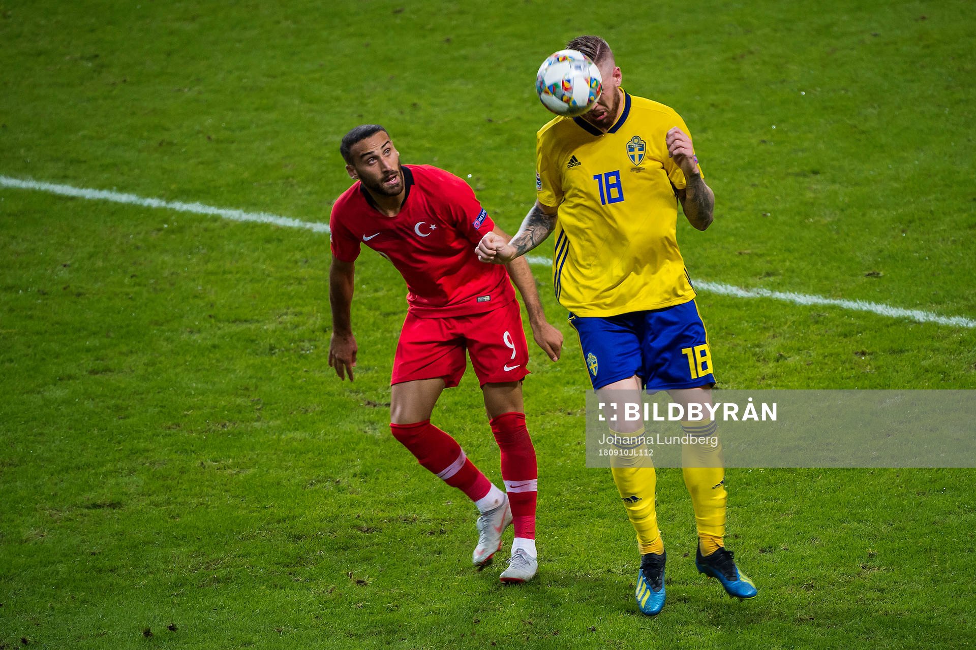 Cenk Tosun of Turkey and Pontus Jansson of Sweden