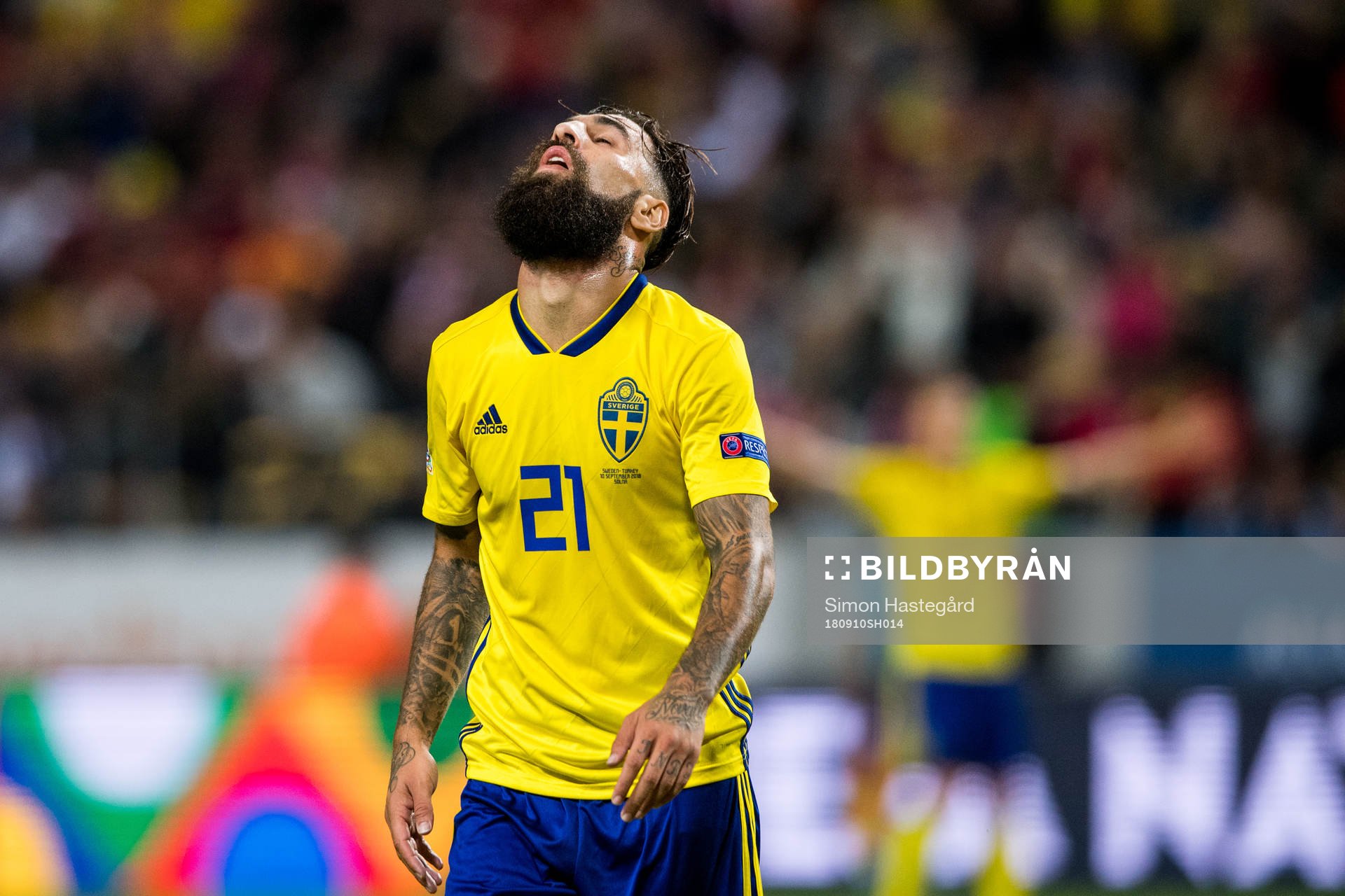 Jimmy Durmaz of Sweden looks dejected