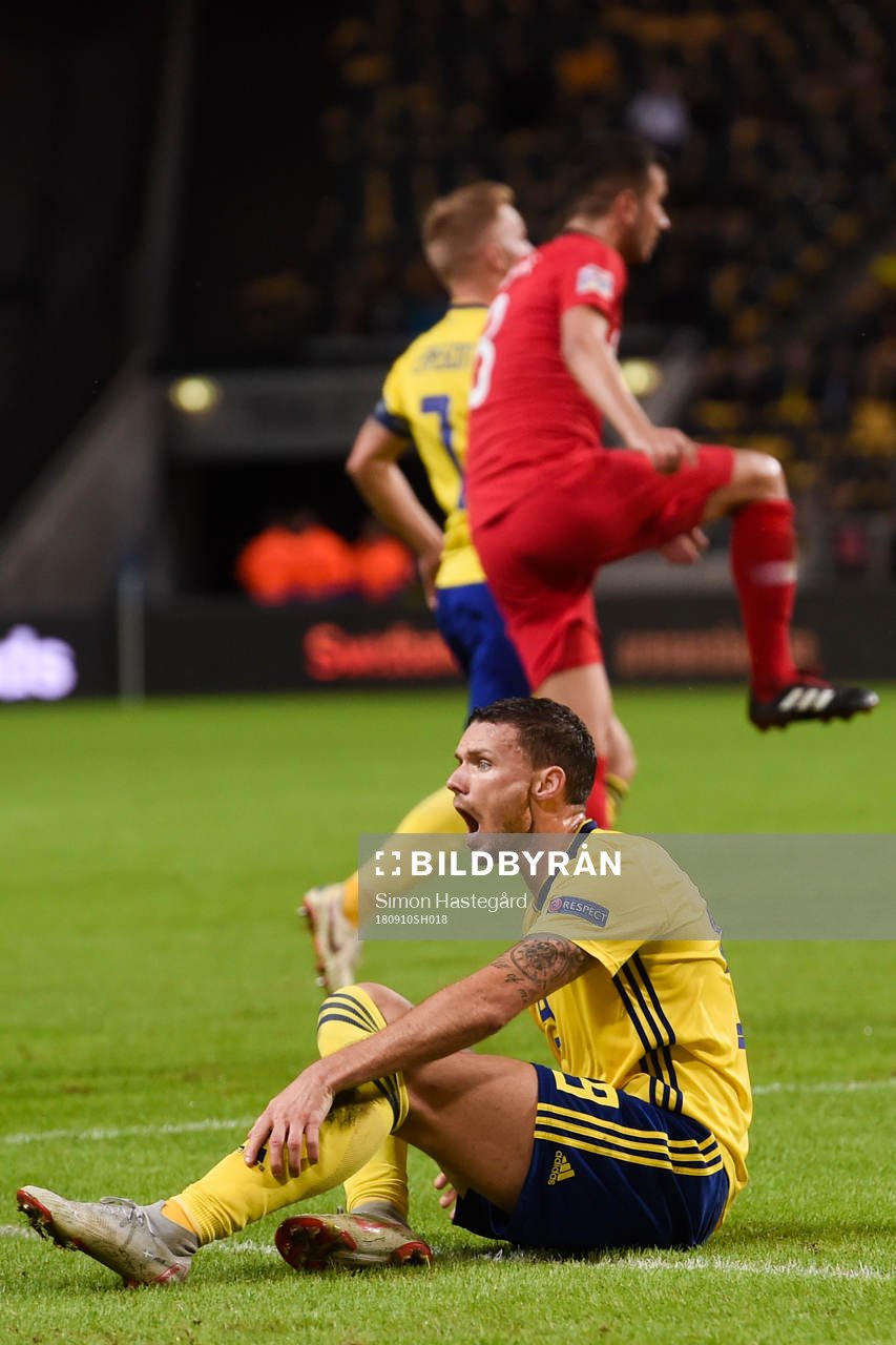 Marcus Berg of Sweden reacts