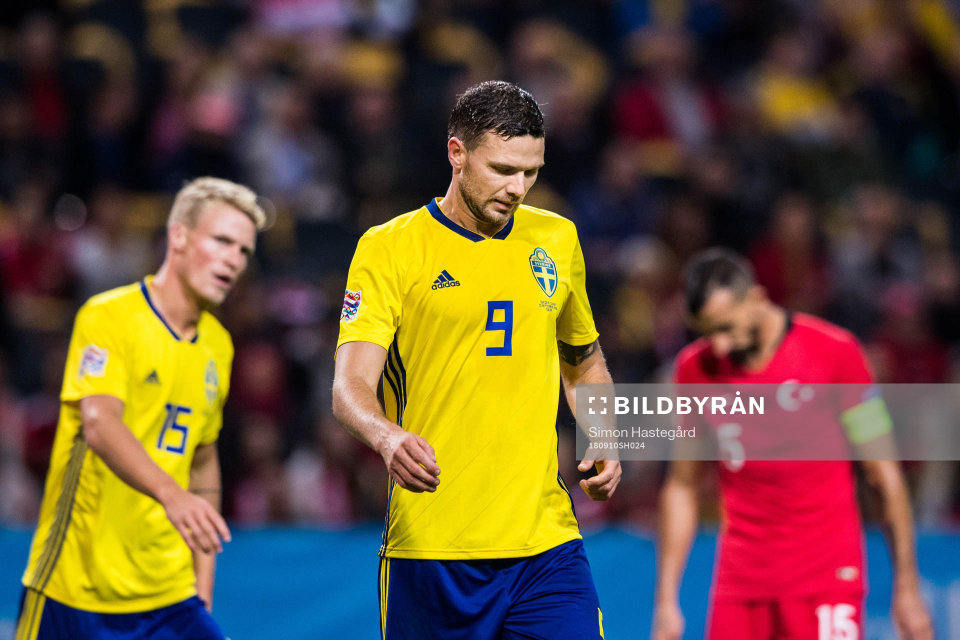 Marcus Berg of Sweden looks dejected