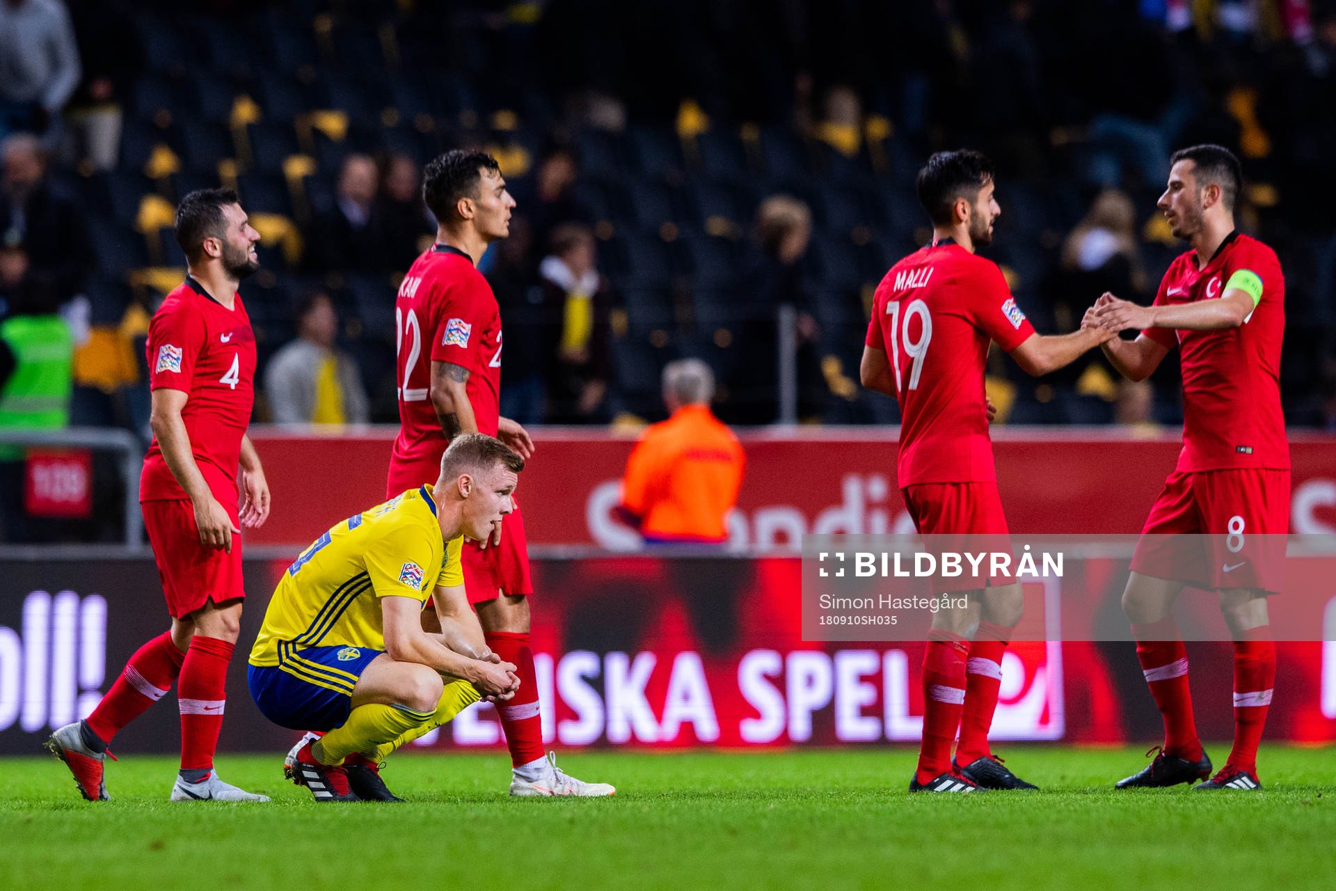 Emil Krafth of Sweden looks dejected