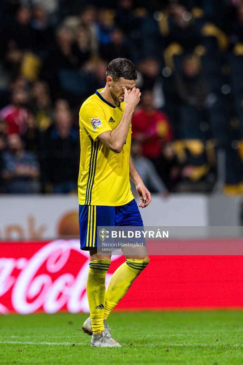 Marcus Berg  of Sweden looks dejected