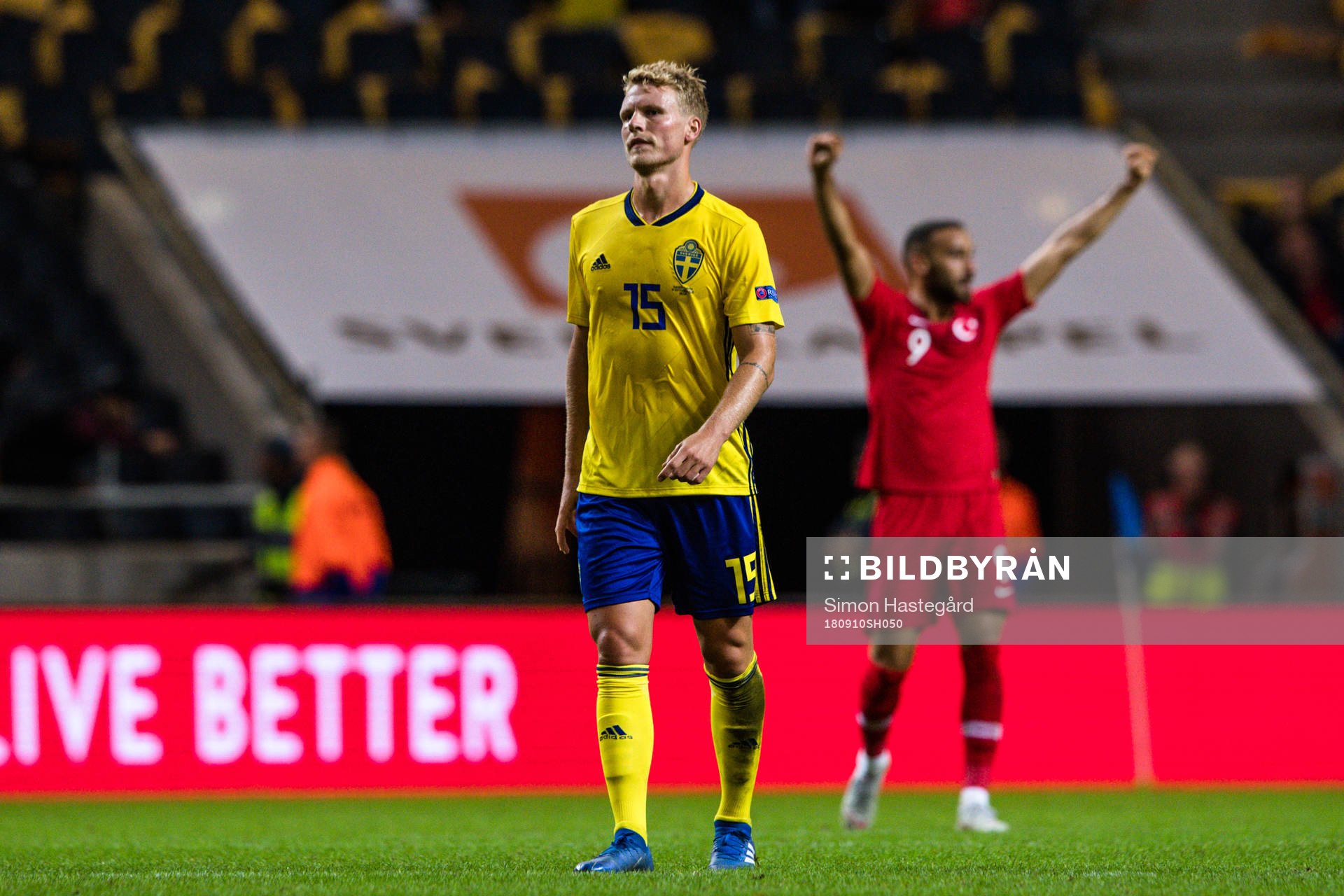 Oscar Hiljemark of Sweden looks dejected