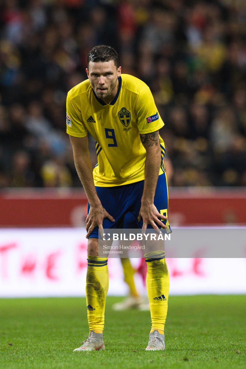 Marcus Berg  of Sweden looks dejected