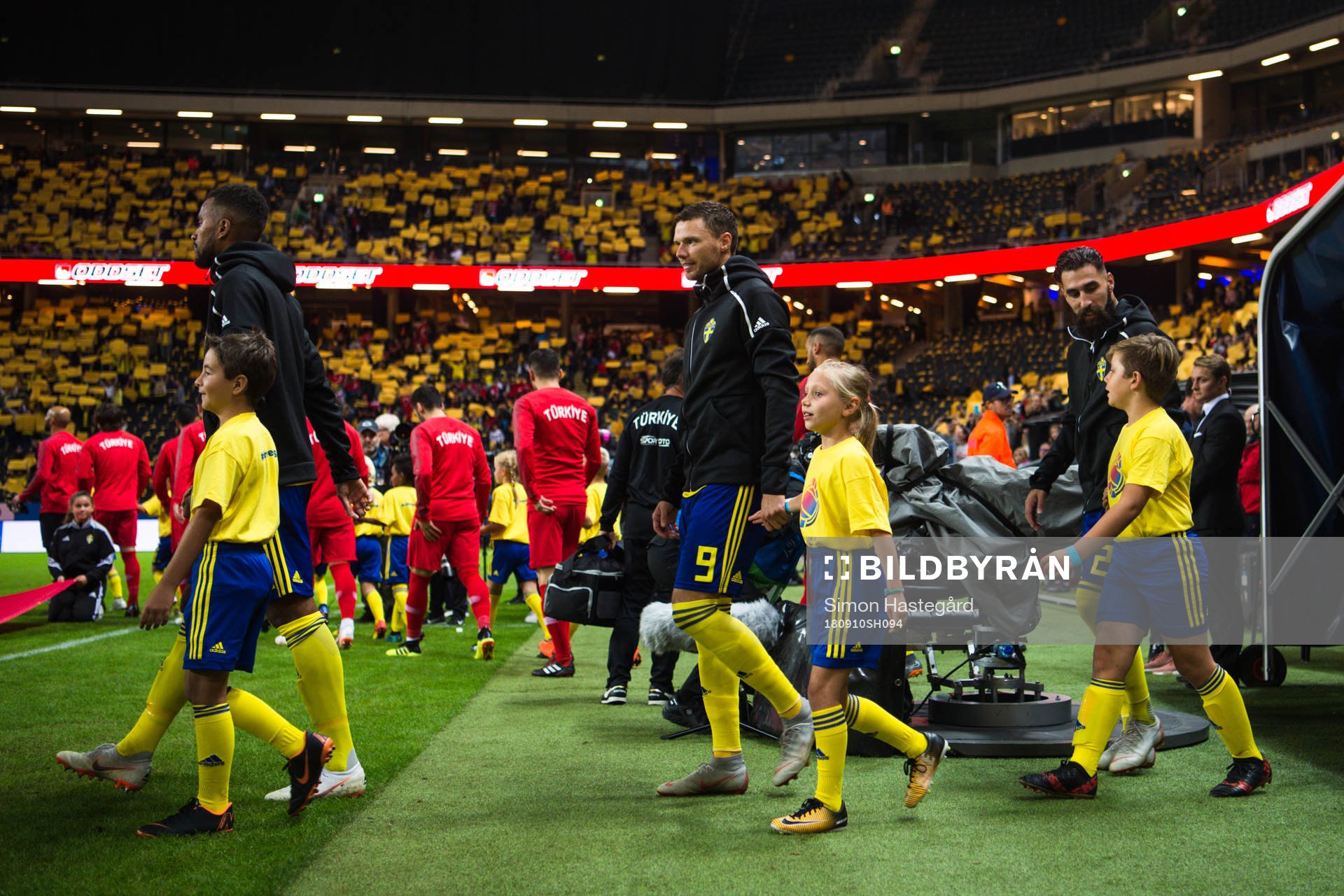 Isaac Kiese Thelin, Marcus Berg and Jimmy Durmaz of Sweden