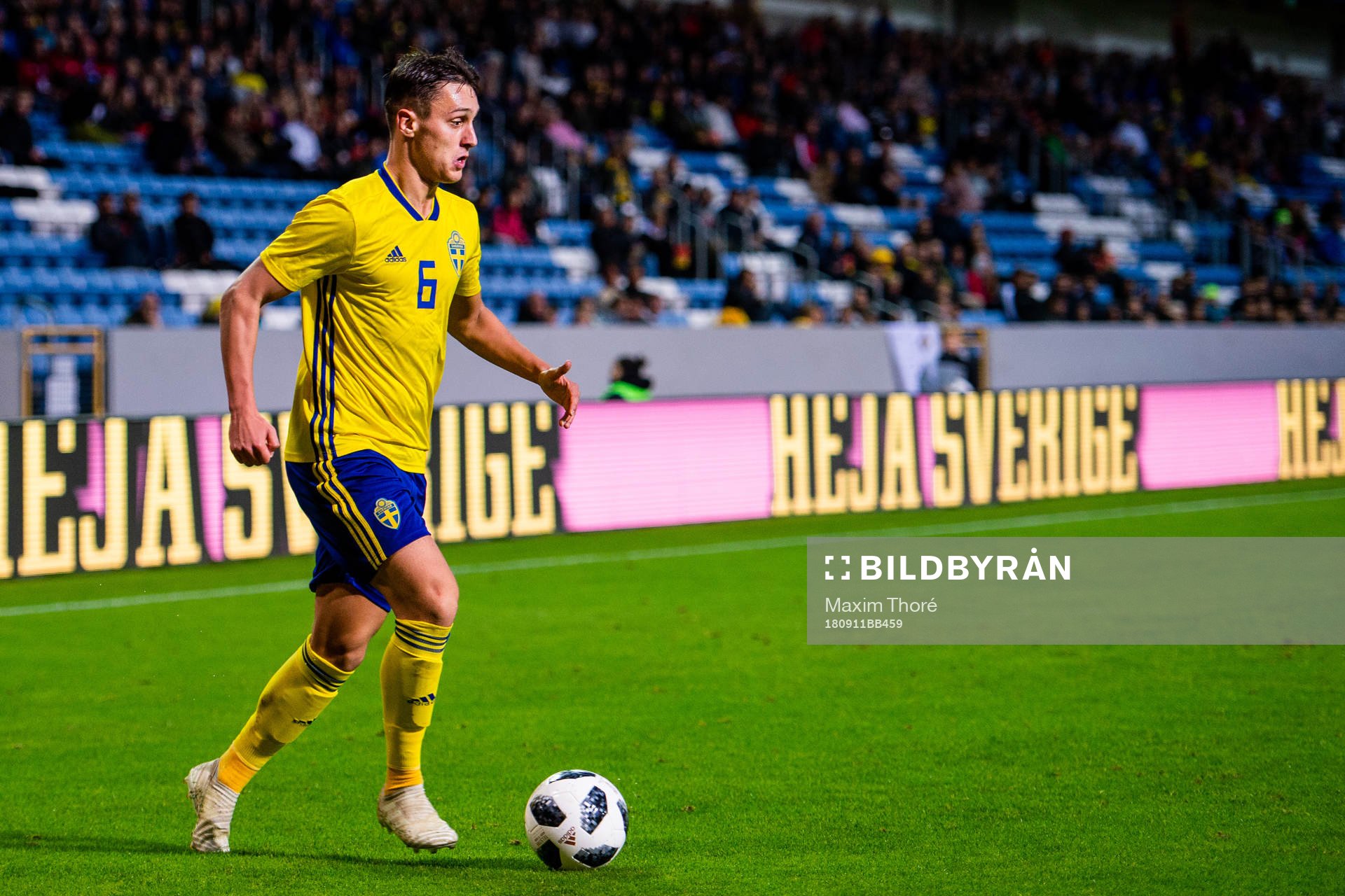 Sveriges Jonathan Levi under EM-kvalmatchen i fotboll mellan Sverige och Turkiet den 11 september 2018 i Helsingborg.